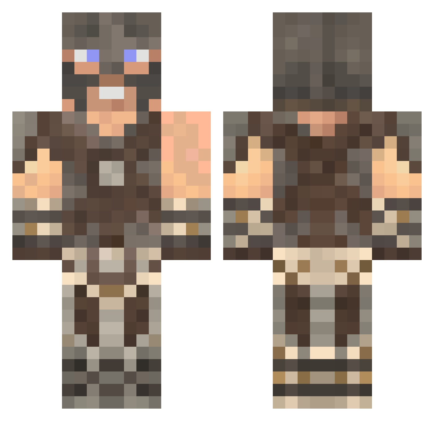 Pedrops1612 Minecraft skin, front and back view