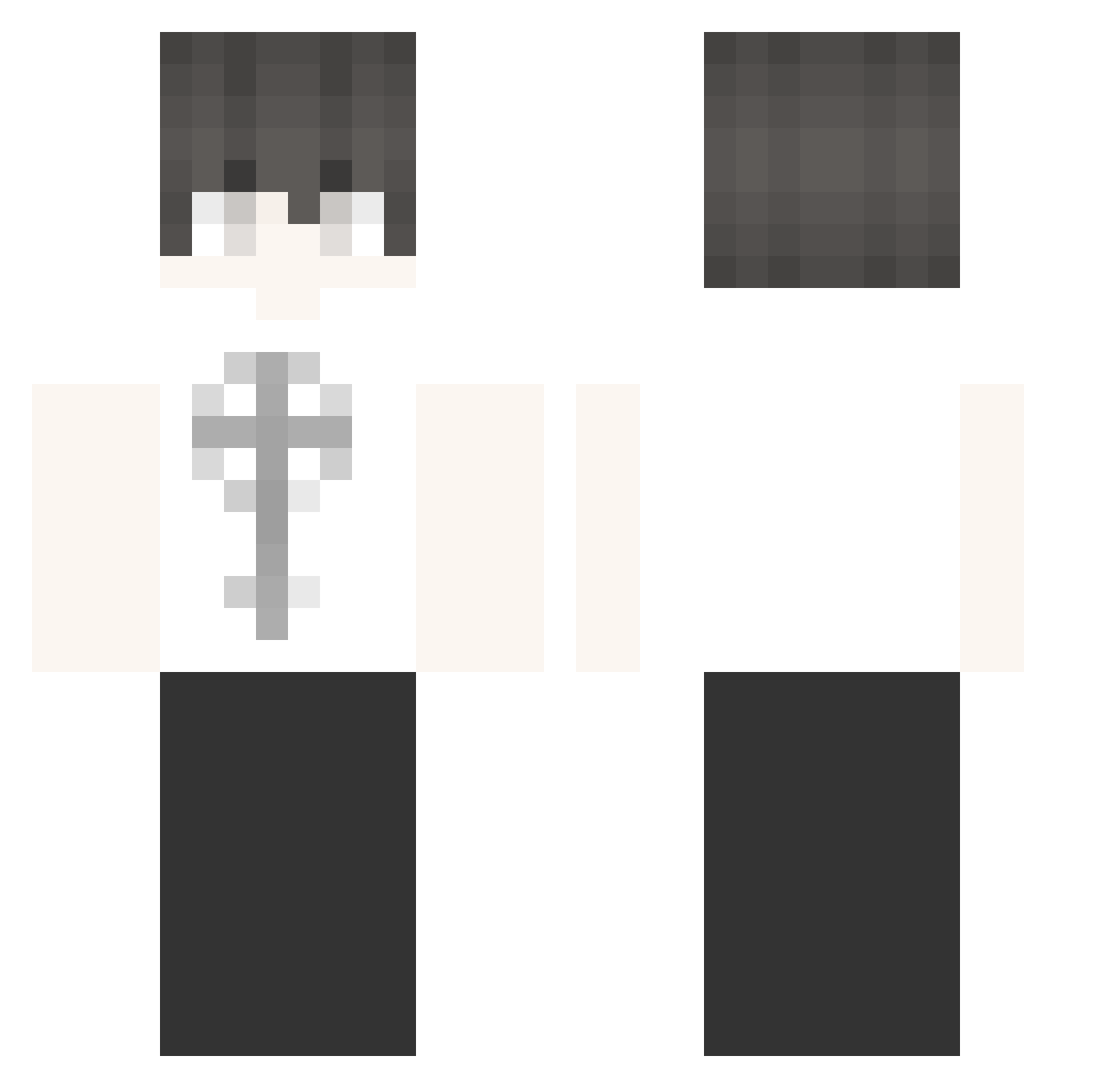 tynzll Minecraft skin, front and back view