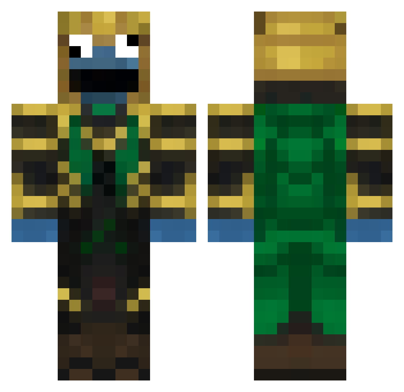 SnifferOfFeet Minecraft skin, front and back view