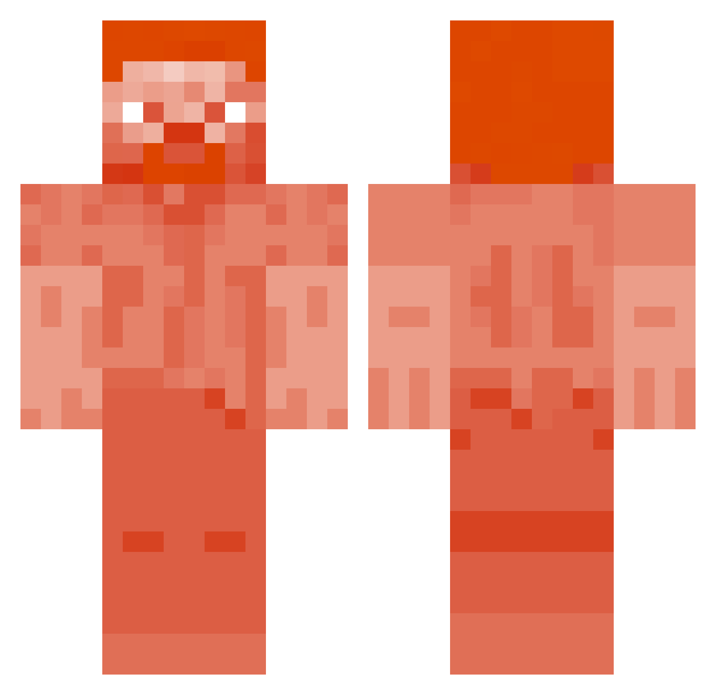 wucd Minecraft skin, front and back view