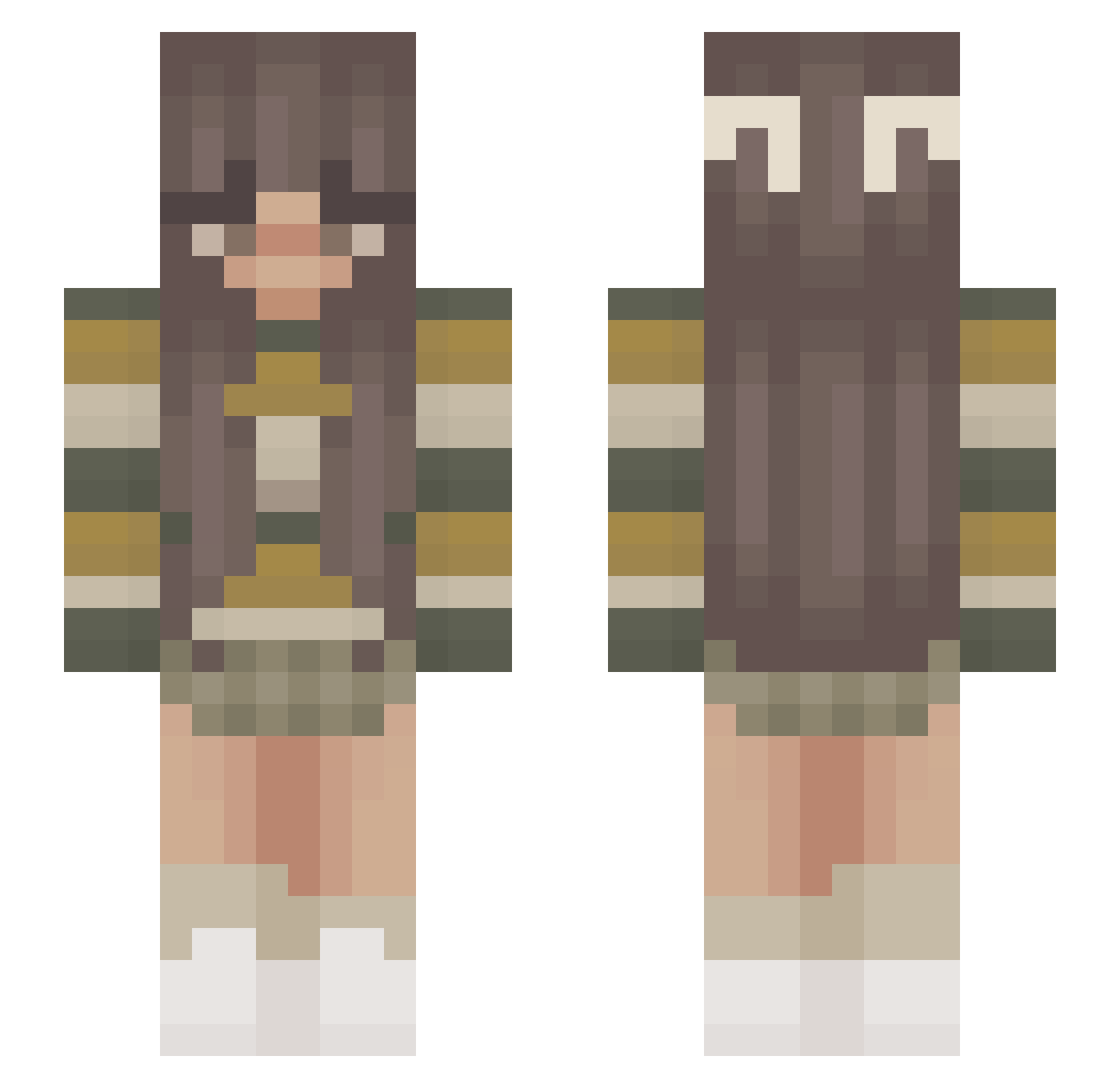 soft_lightXx Minecraft skin, front and back view