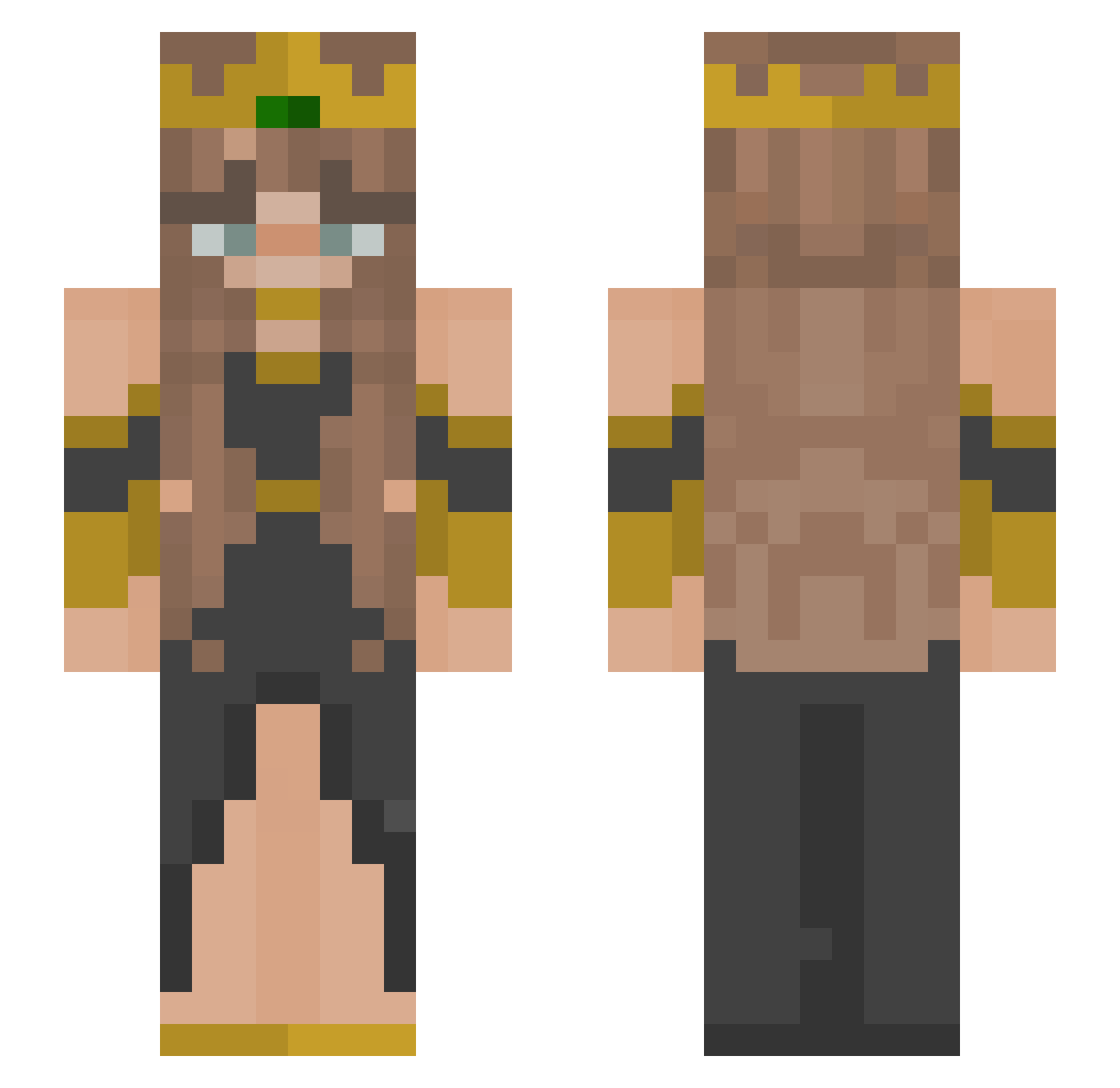 Pluralled Minecraft skin, front and back view