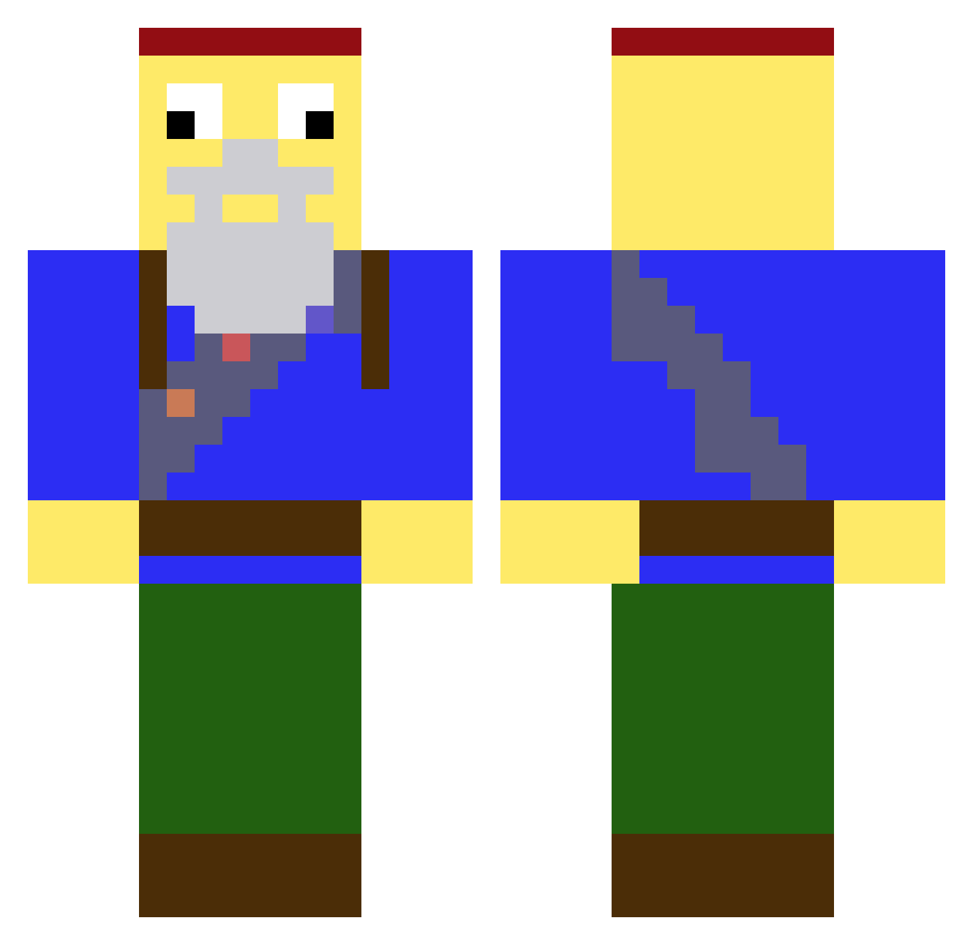 aelaXchan Minecraft skin, front and back view