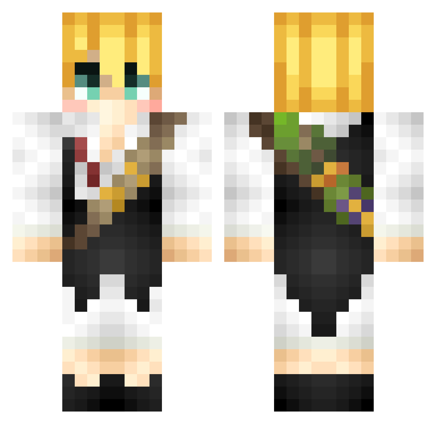 _MynameP Minecraft skin, front and back view