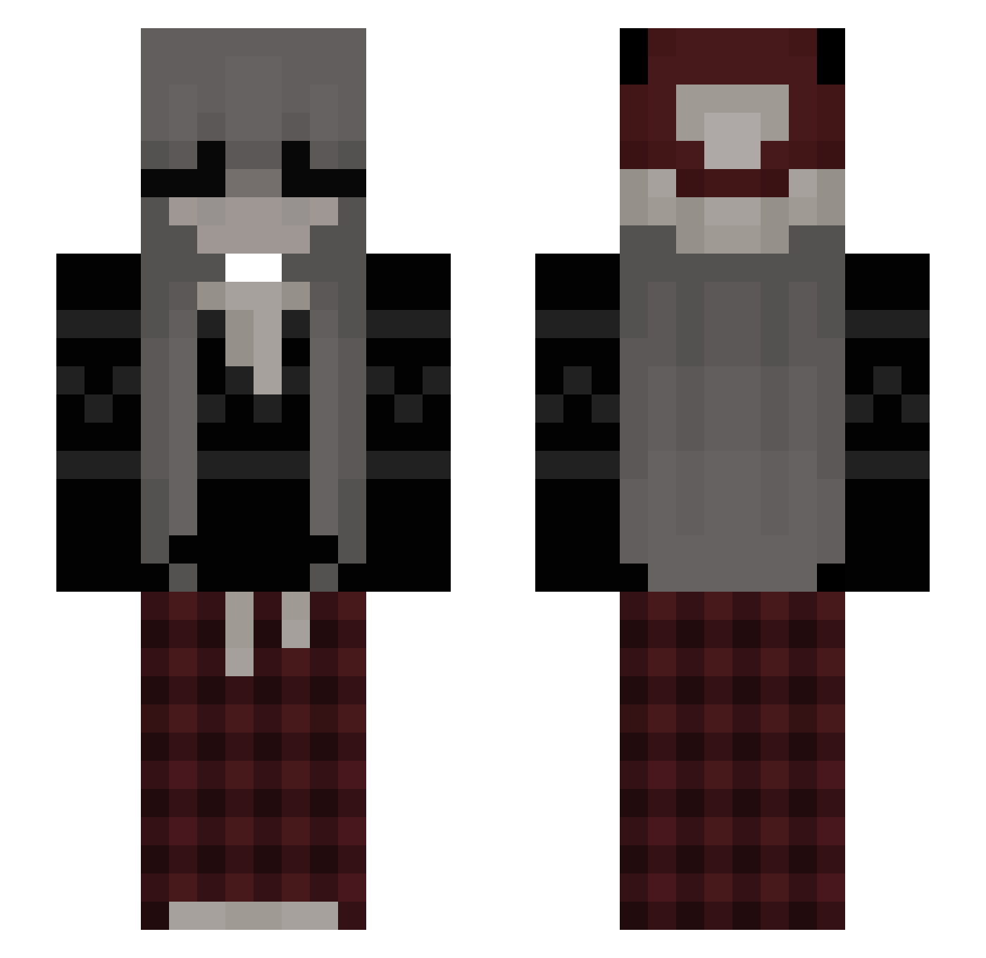 TV_GAMER Minecraft skin, front and back view