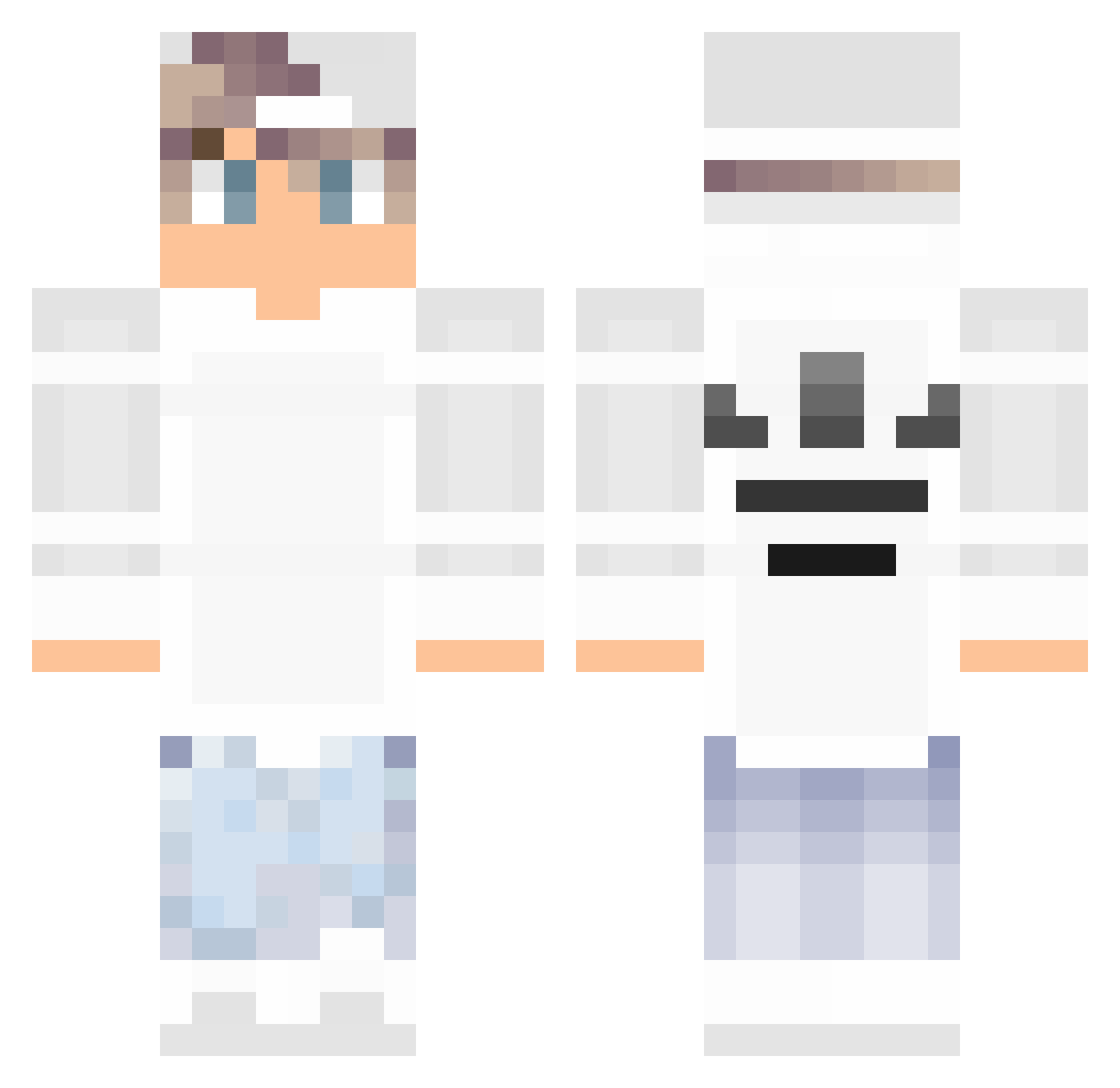 Nytix80 Minecraft skin, front and back view