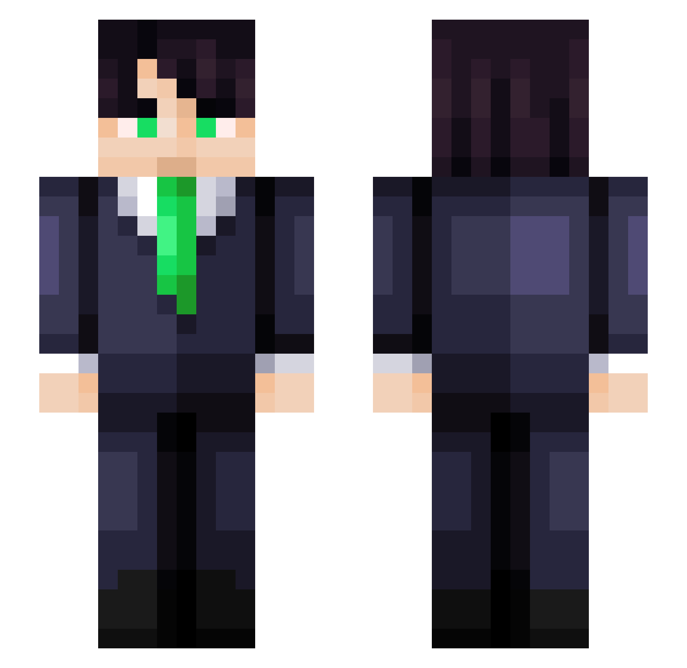 thedailyemerald Minecraft skin, front and back view