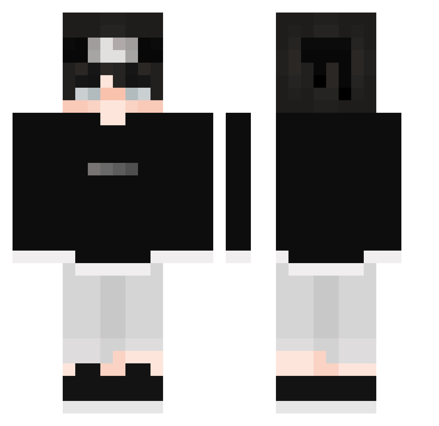 yFrixxy Minecraft skin, front and back view