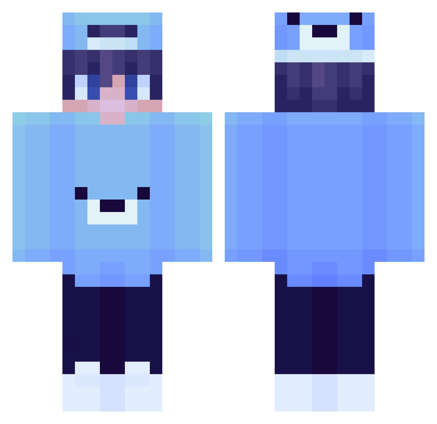 StimBlack Minecraft skin, front and back view