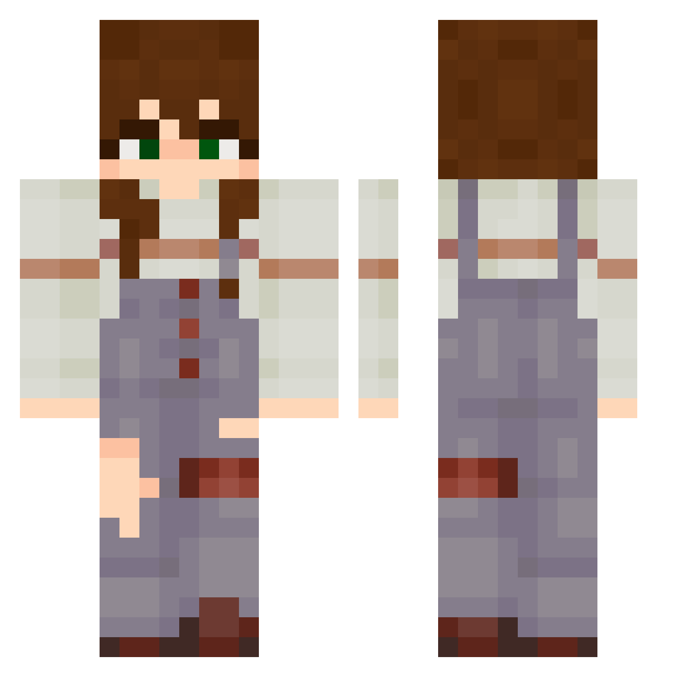 tandash Minecraft skin, front and back view