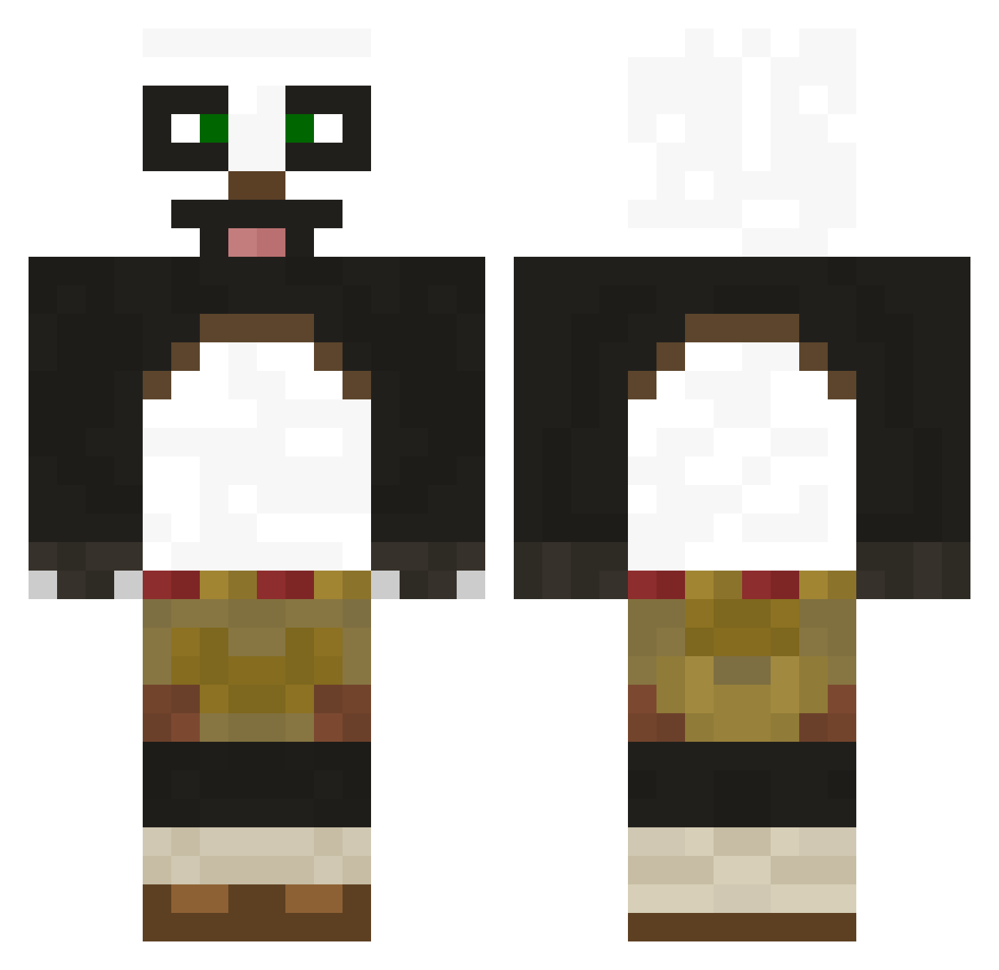 lopilol Minecraft skin, front and back view