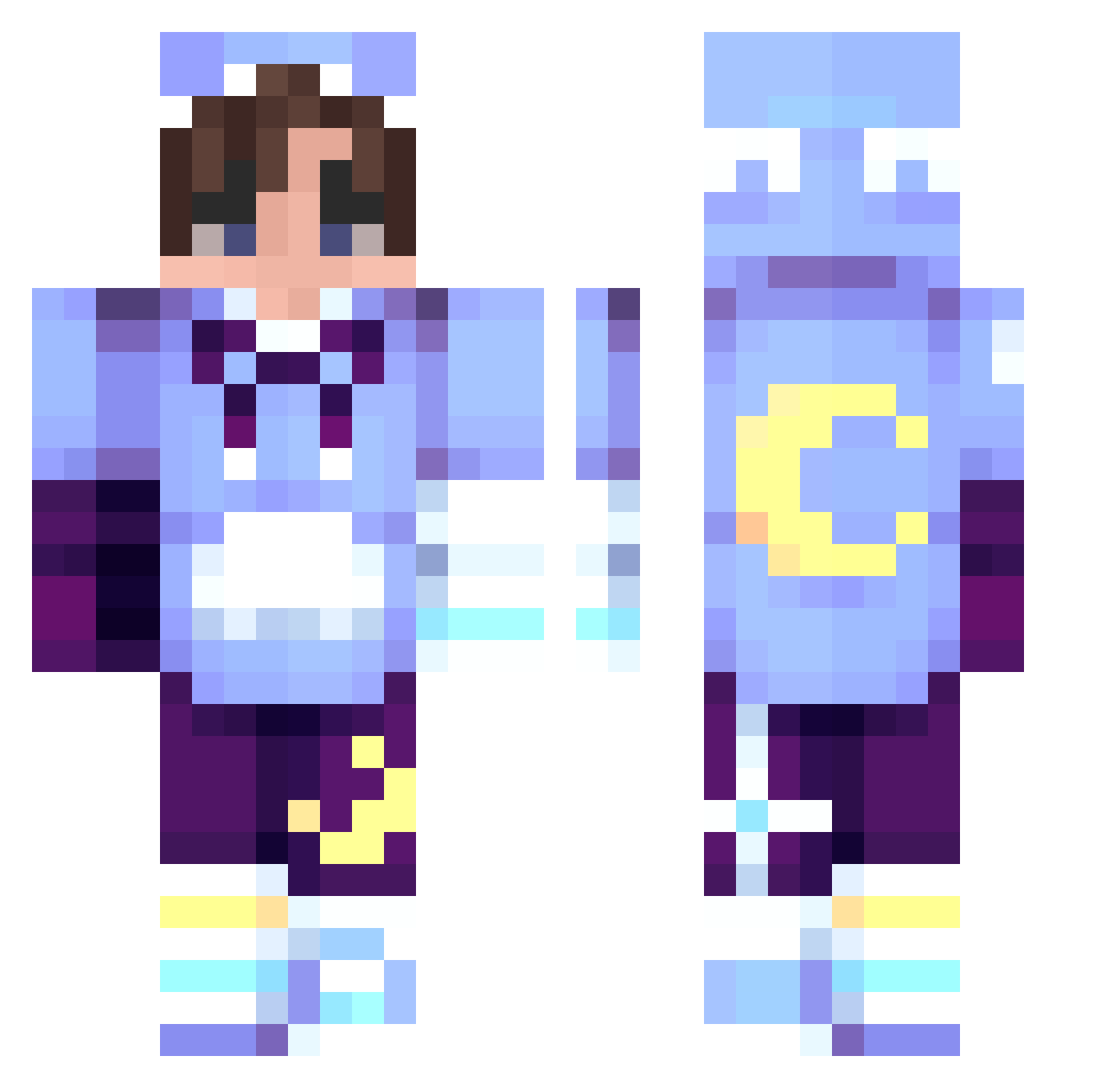 Torveg Minecraft skin, front and back view