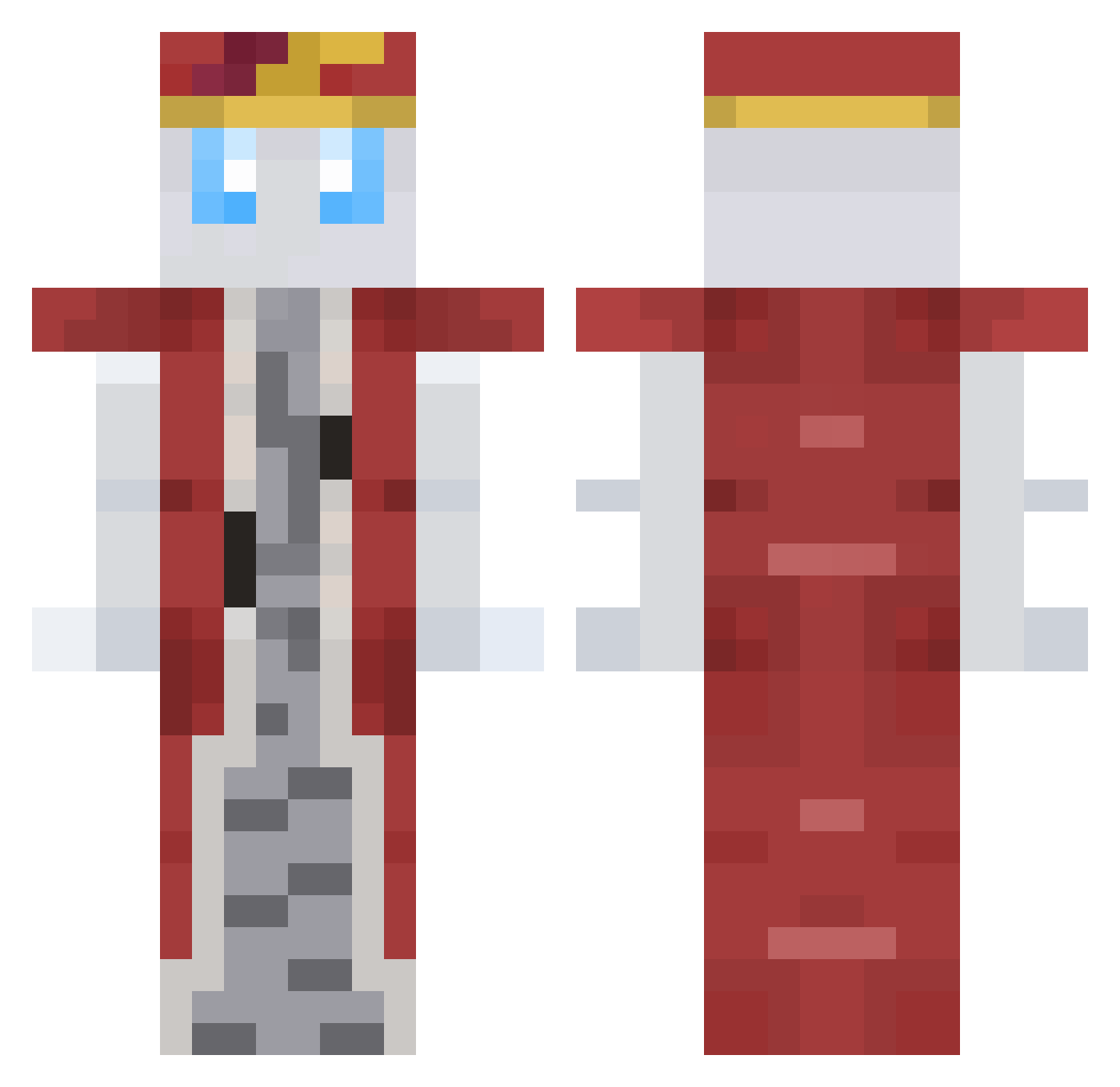 jerr1e Minecraft skin, front and back view