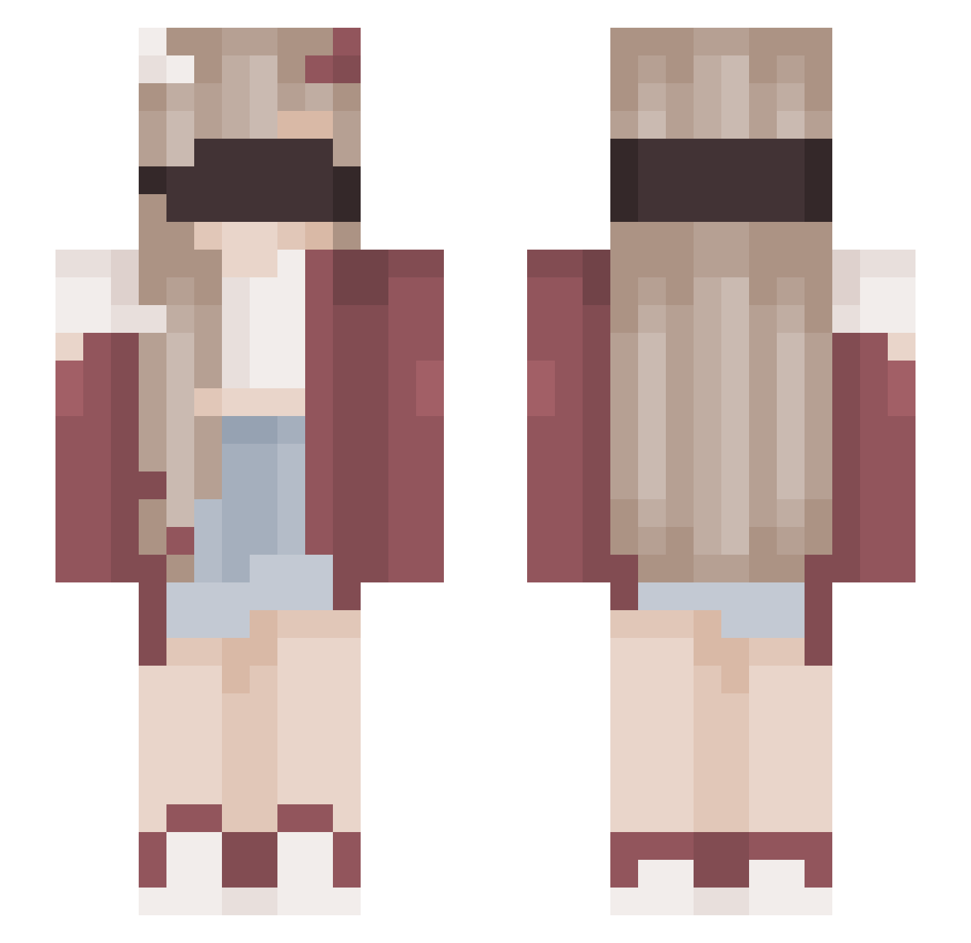 uhhhselena Minecraft skin, front and back view
