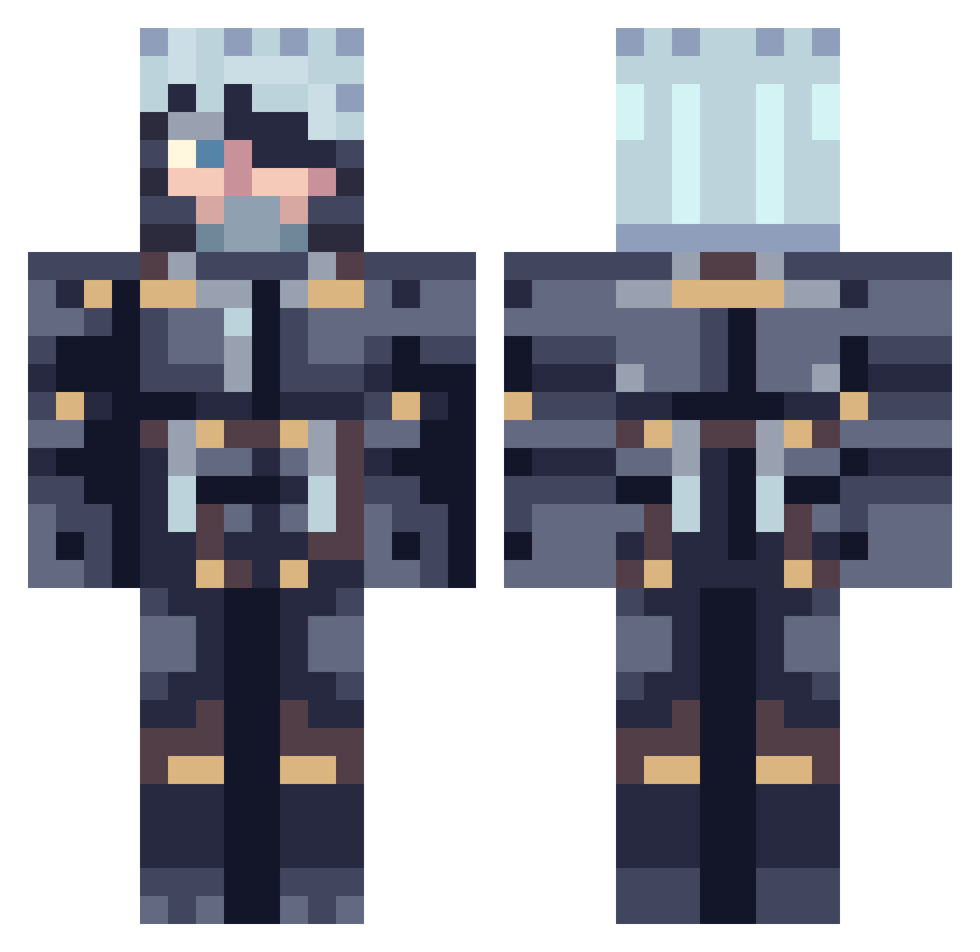BluBub227 Minecraft skin, front and back view