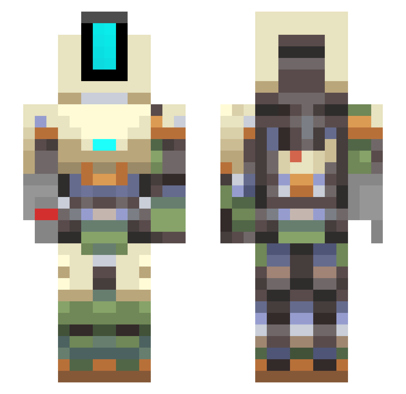 Battlejoe_ Minecraft skin, front and back view