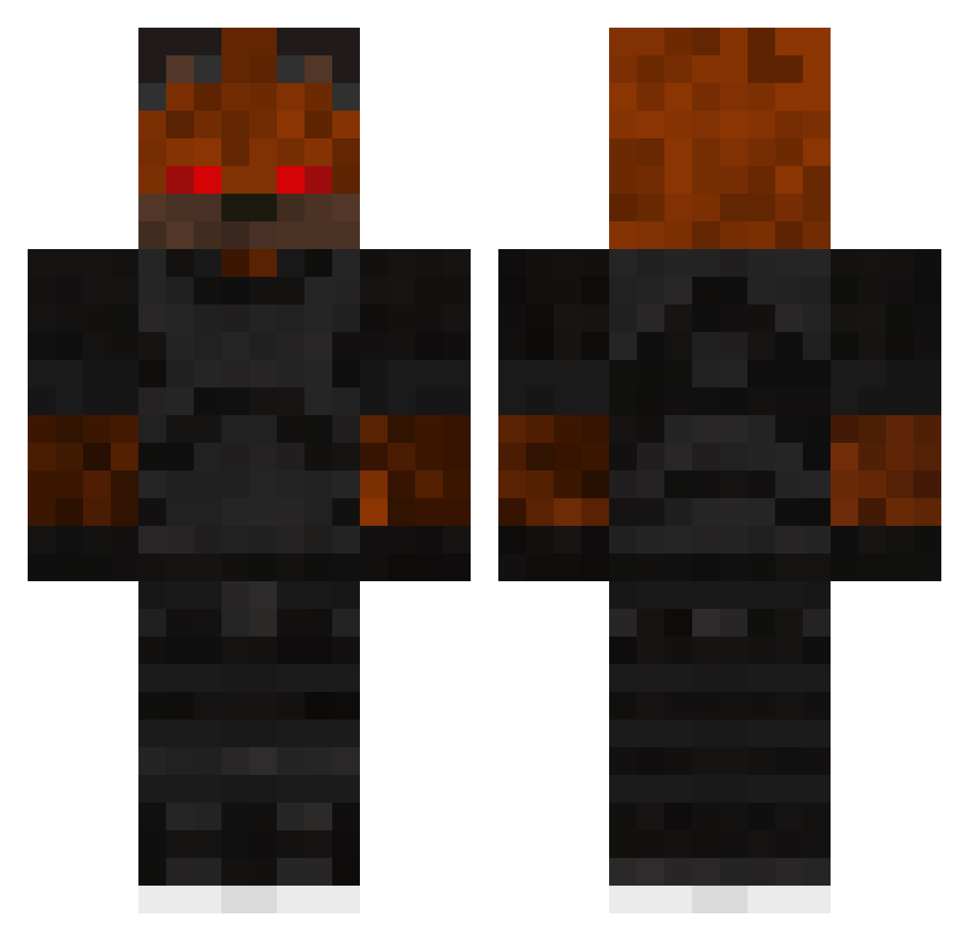 BeastHunterXT Minecraft skin, front and back view