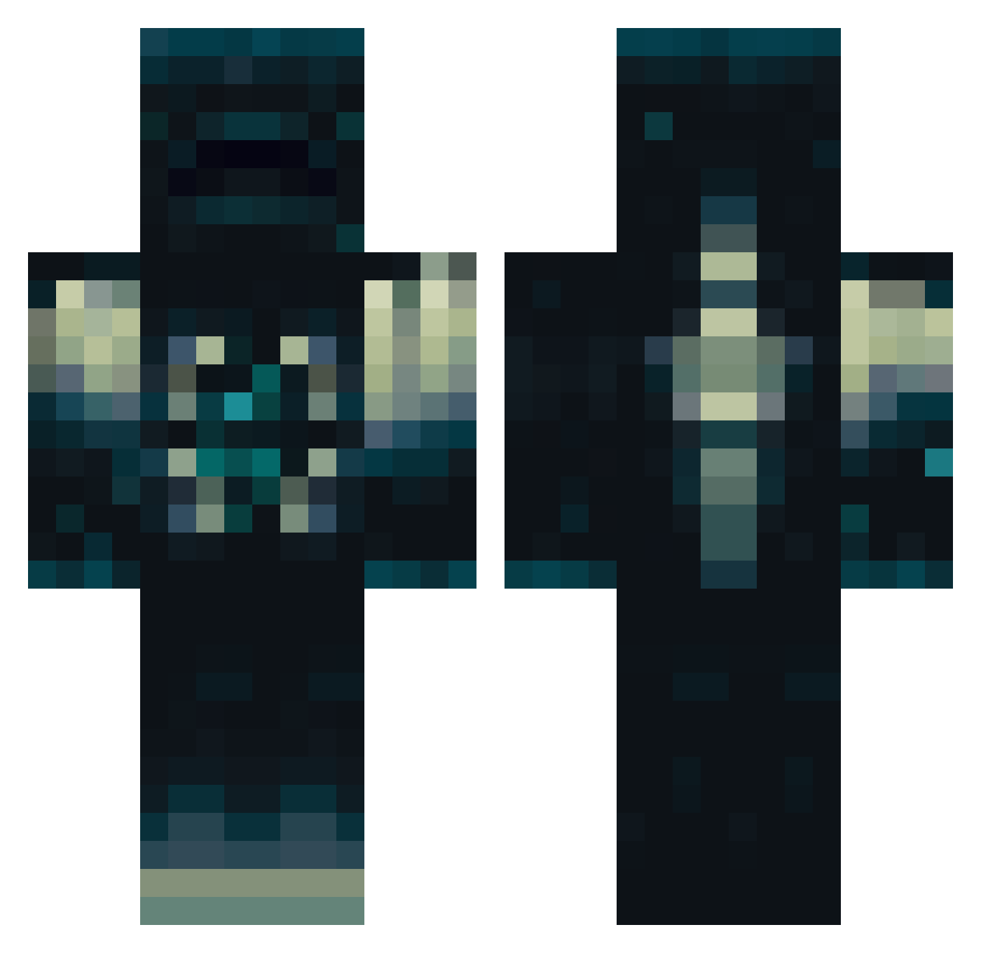 Zombie432 Minecraft skin, front and back view
