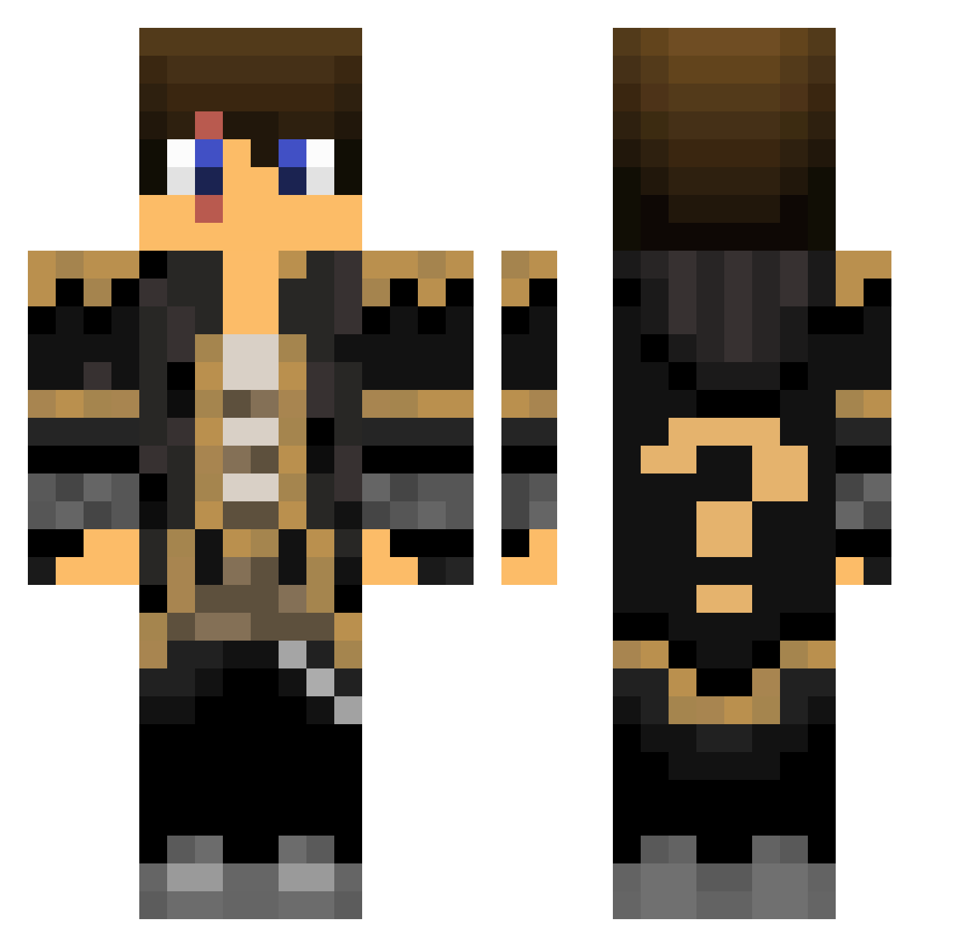 Cyan_Devil Minecraft skin, front and back view