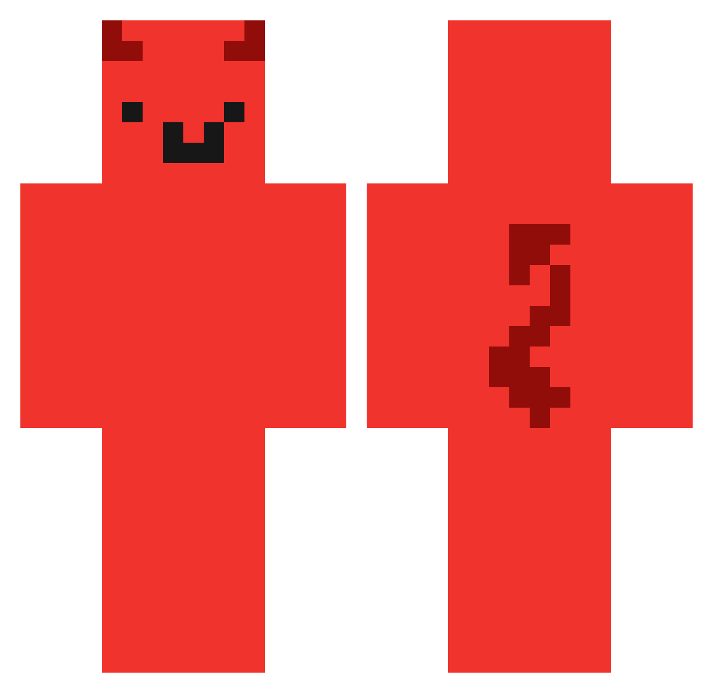 Qwene Minecraft skin, front and back view