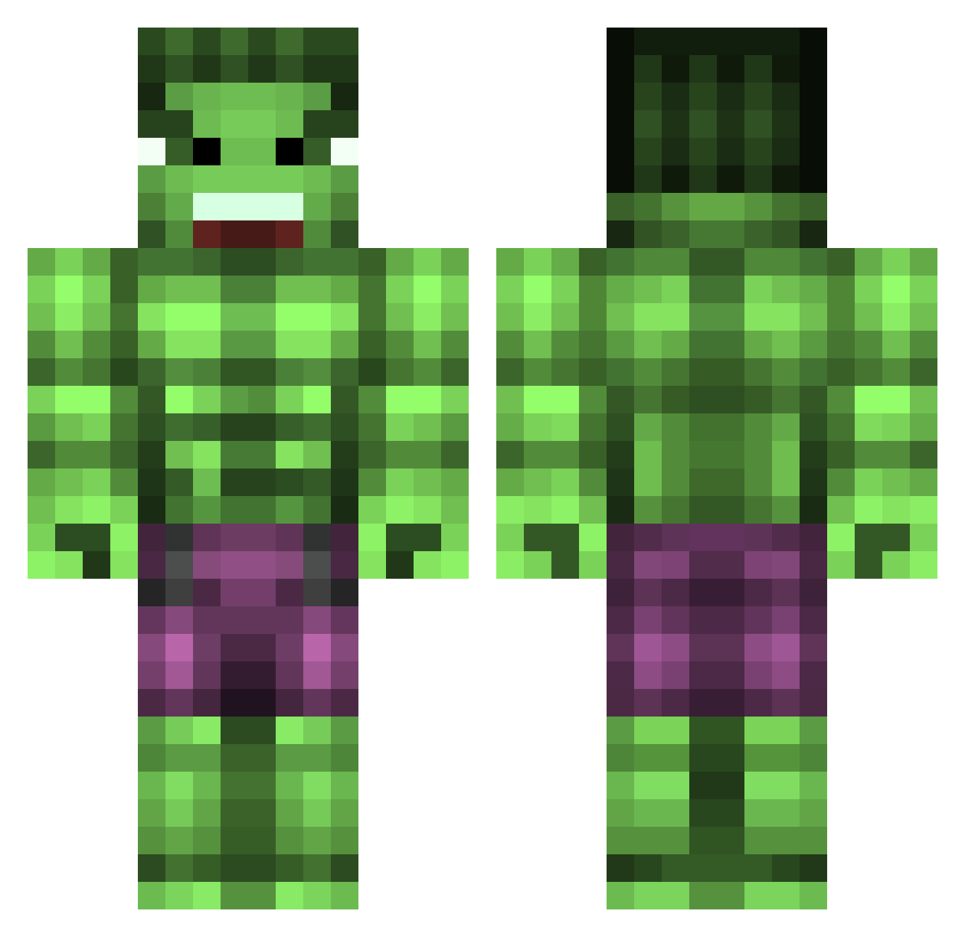 KingToggle Minecraft skin, front and back view