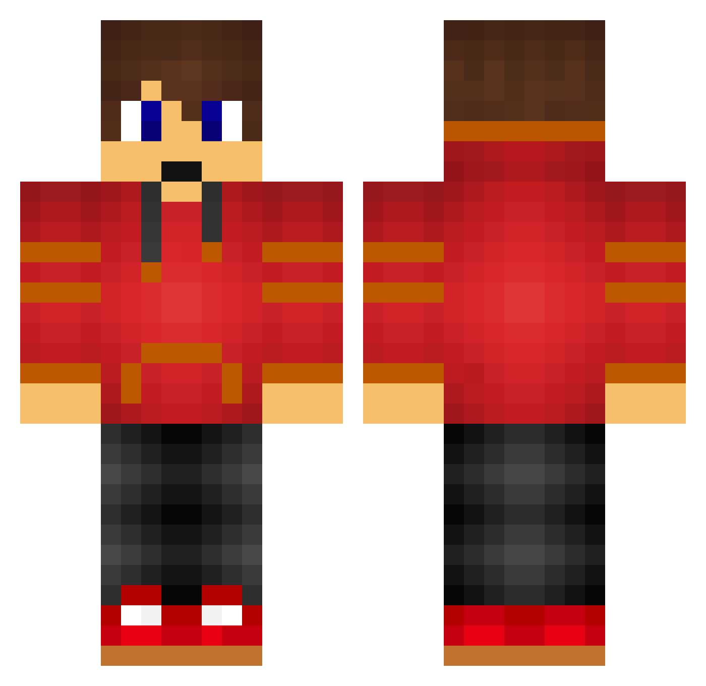 SP110 Minecraft skin, front and back view