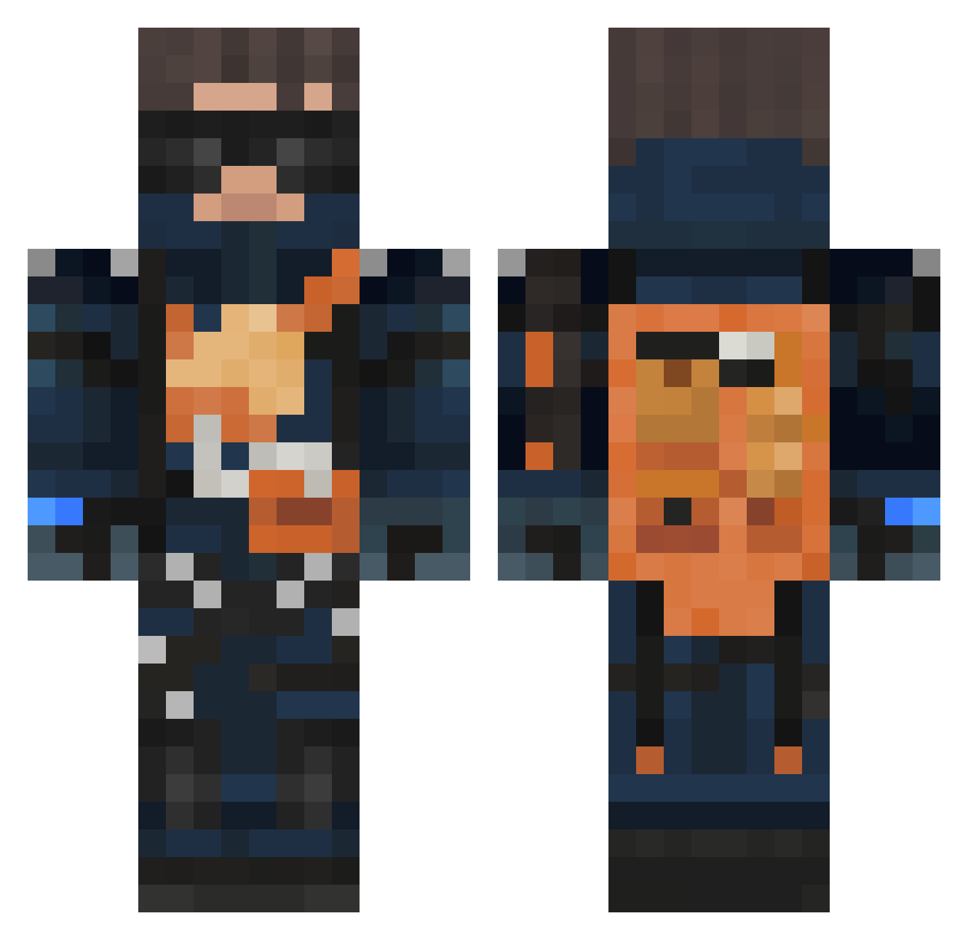 welcomejpeg Minecraft skin, front and back view