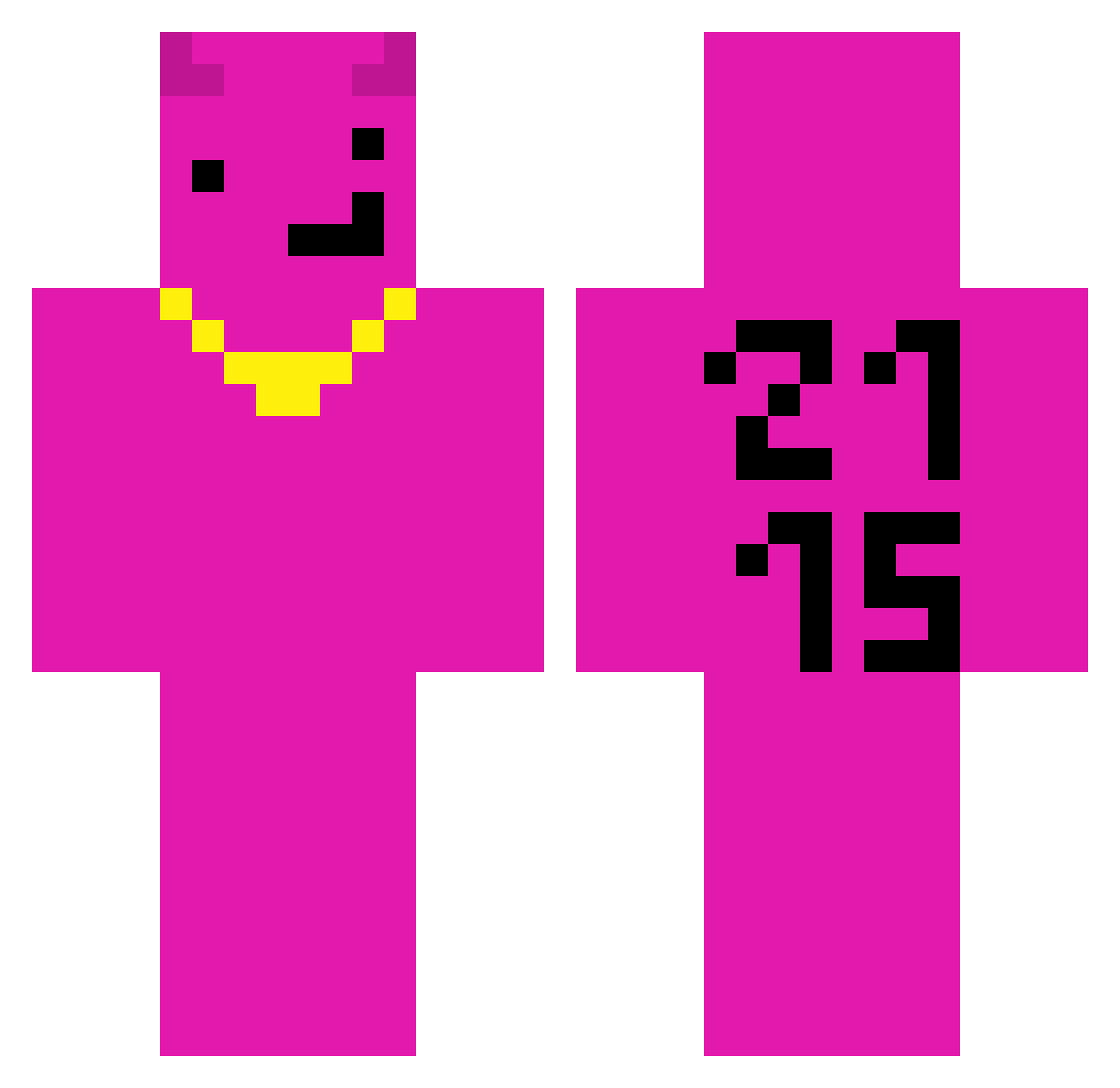 Stemplini Minecraft skin, front and back view
