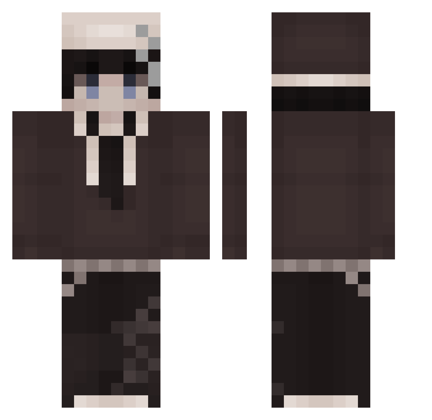 Tai112 Minecraft skin, front and back view