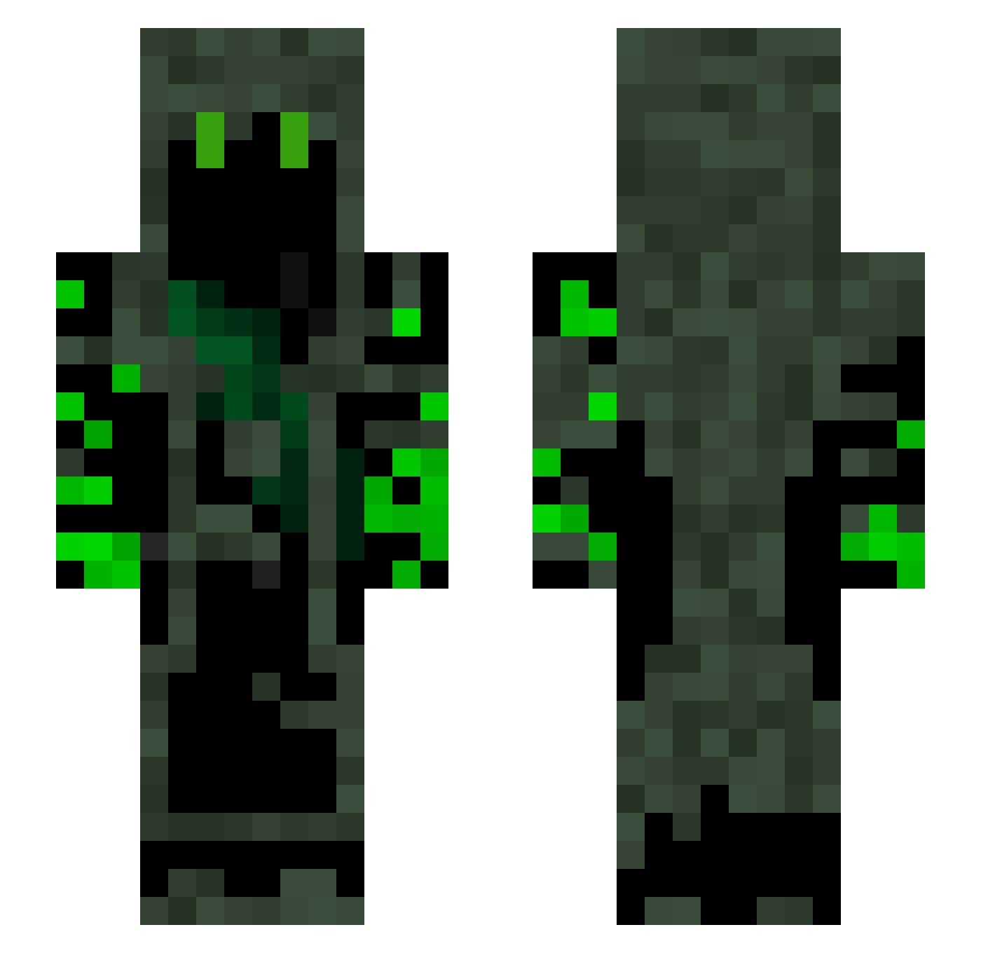 SkullHunter1012 Minecraft skin, front and back view