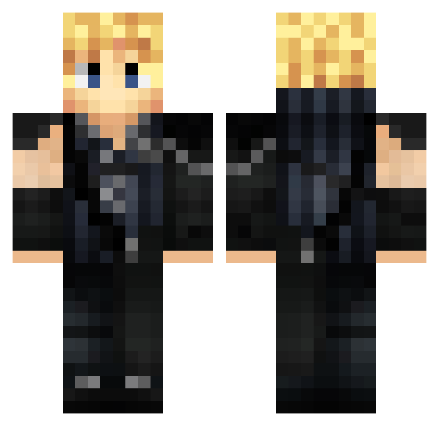 Eartharia Minecraft skin, front and back view