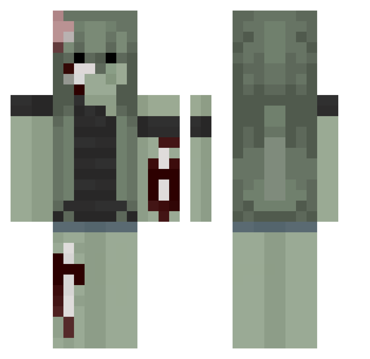 ReQuext Minecraft skin, front and back view