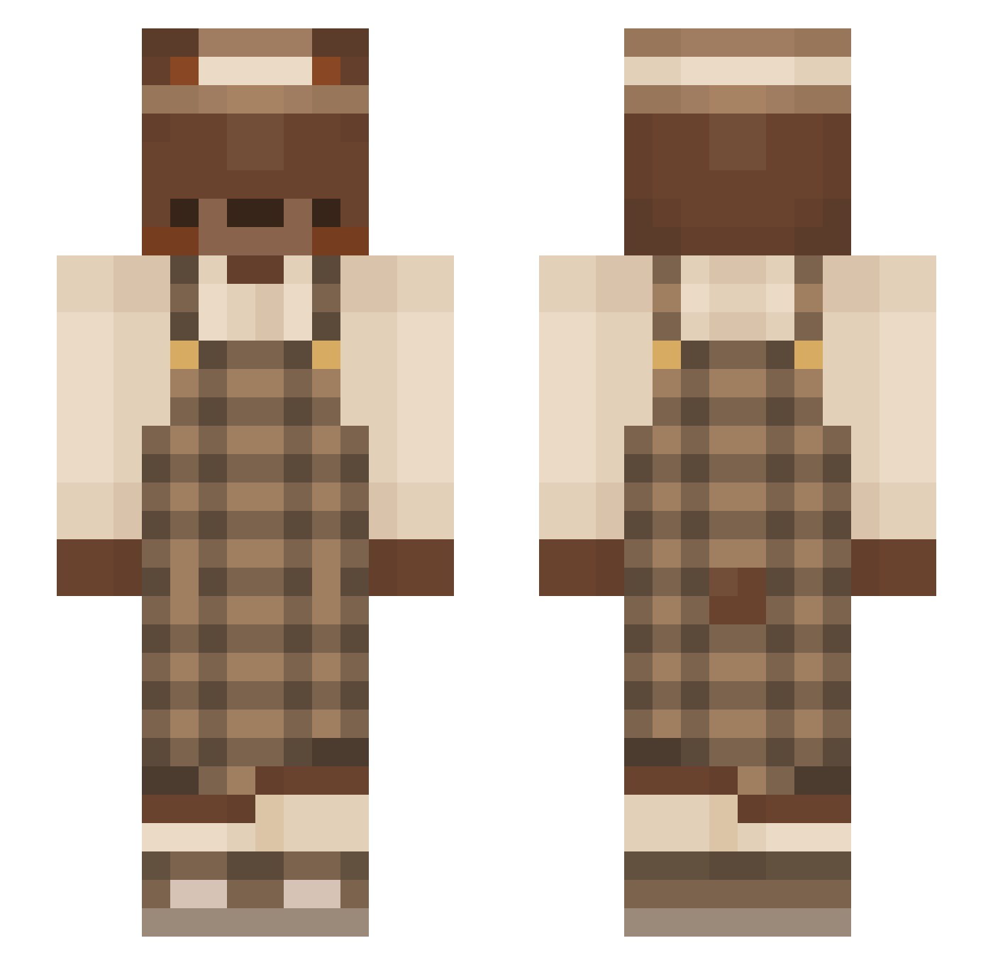 snOow1 Minecraft skin, front and back view