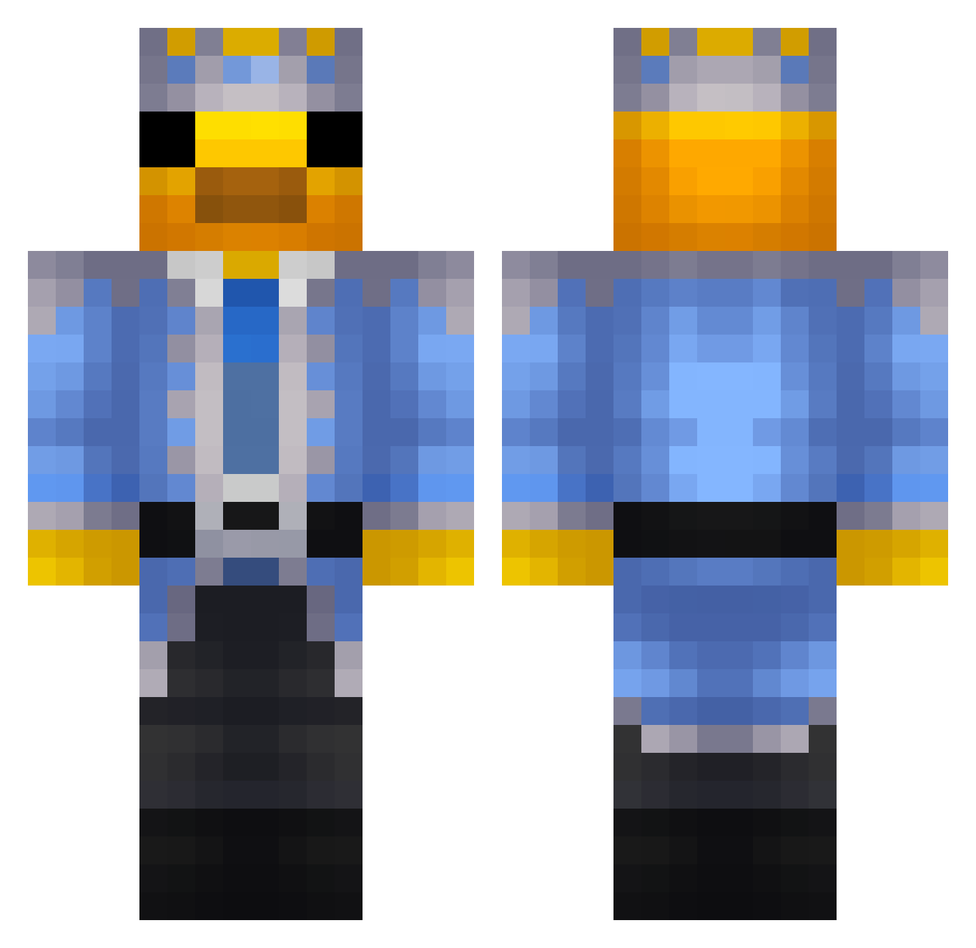 SuperDez23 Minecraft skin, front and back view