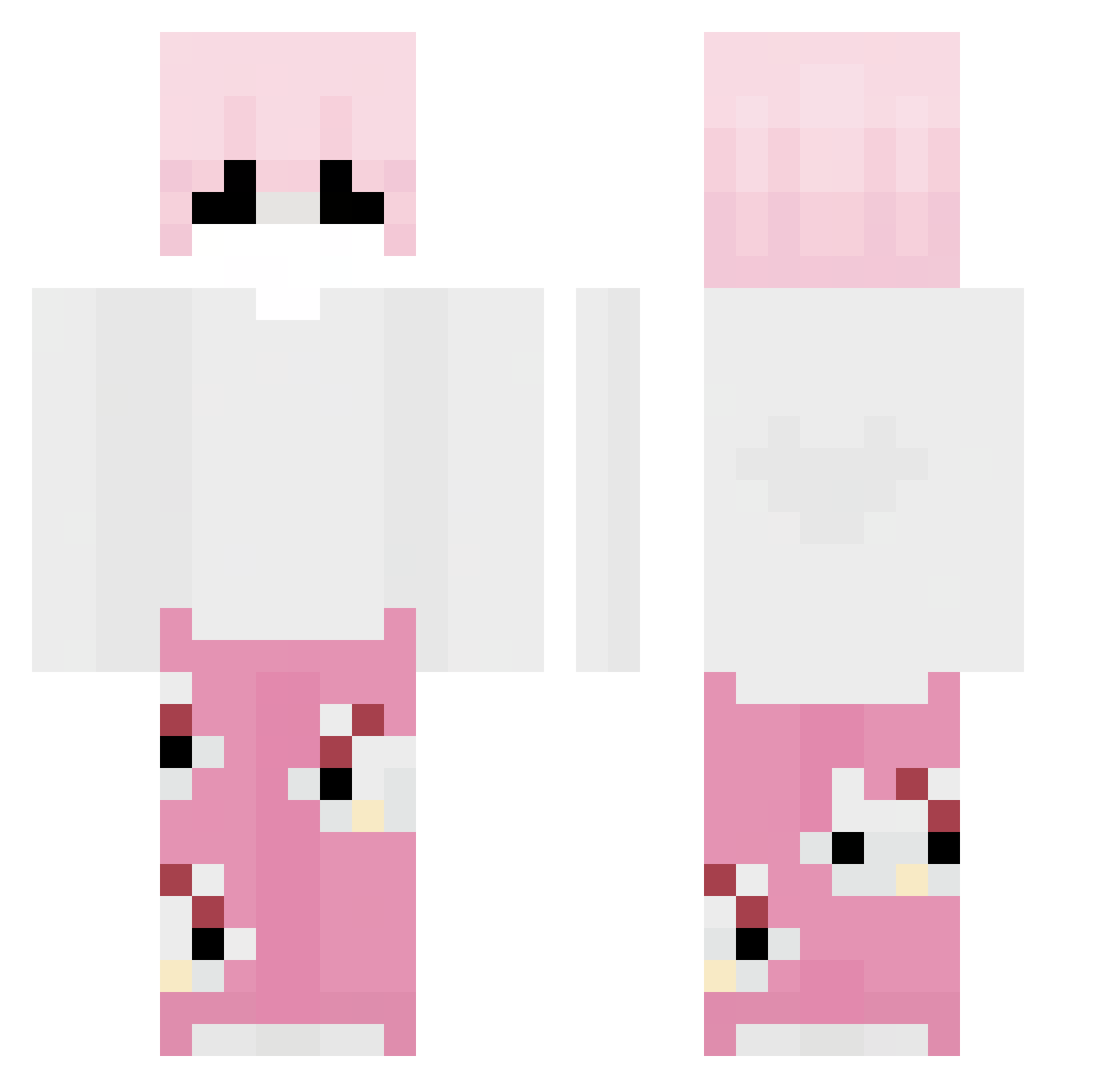 Vzacz Minecraft skin, front and back view