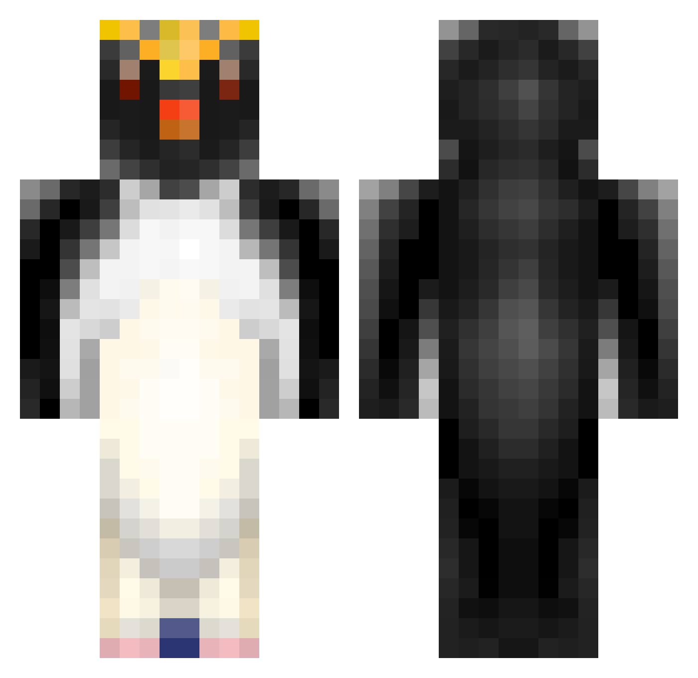 bubblenuts Minecraft skin, front and back view