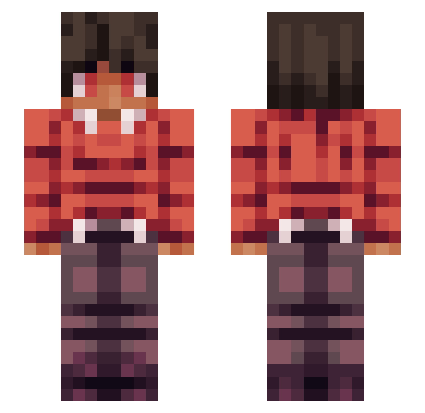 sstats Minecraft skin, front and back view
