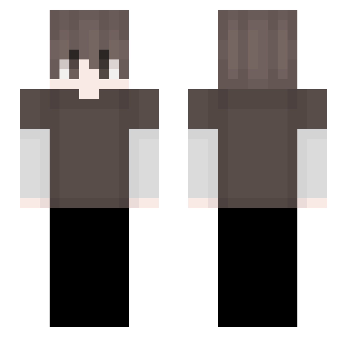 ZRxj Minecraft skin, front and back view