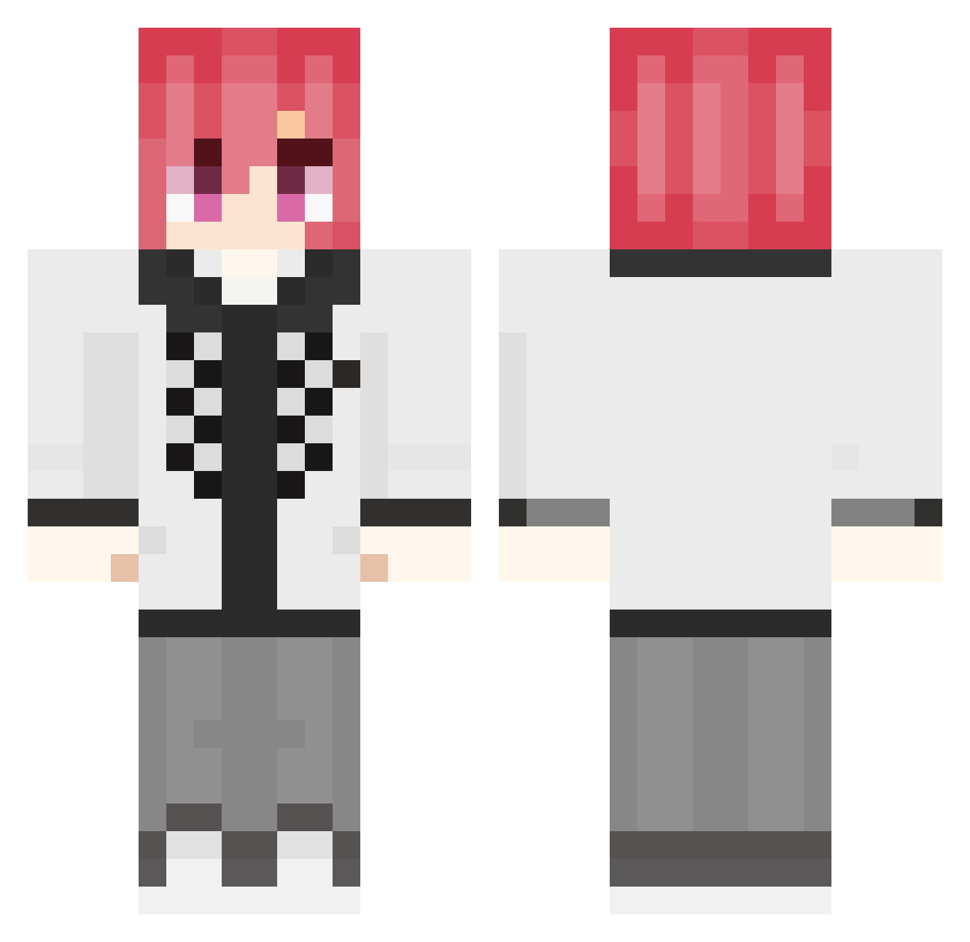 pankujo Minecraft skin, front and back view