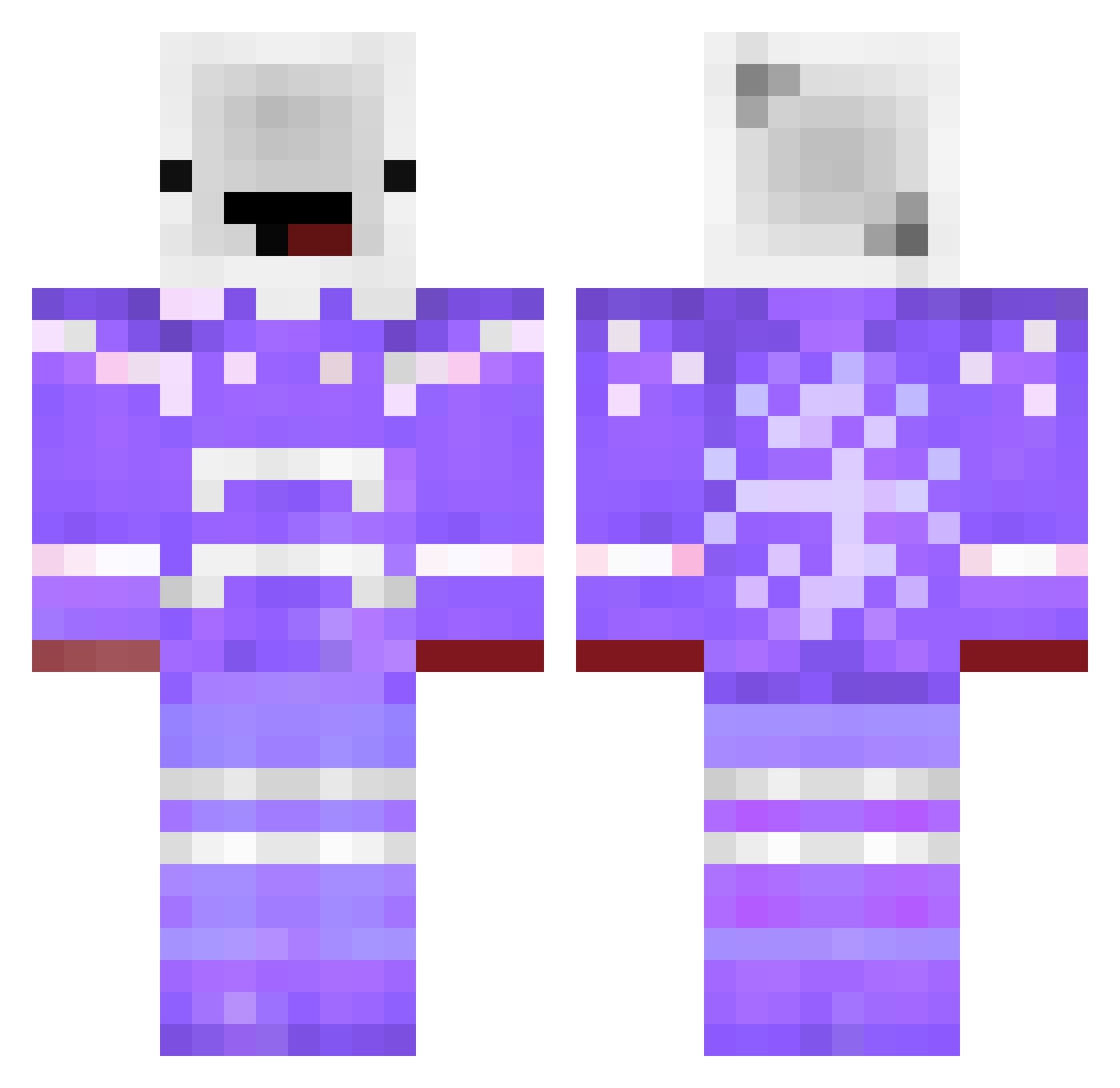 bootytangler09 Minecraft skin, front and back view