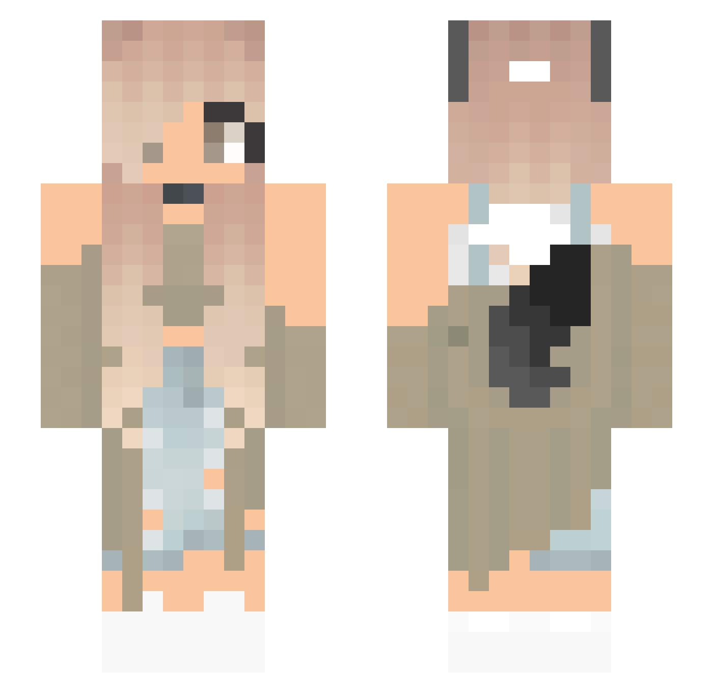 Cute_Feline Minecraft skin, front and back view