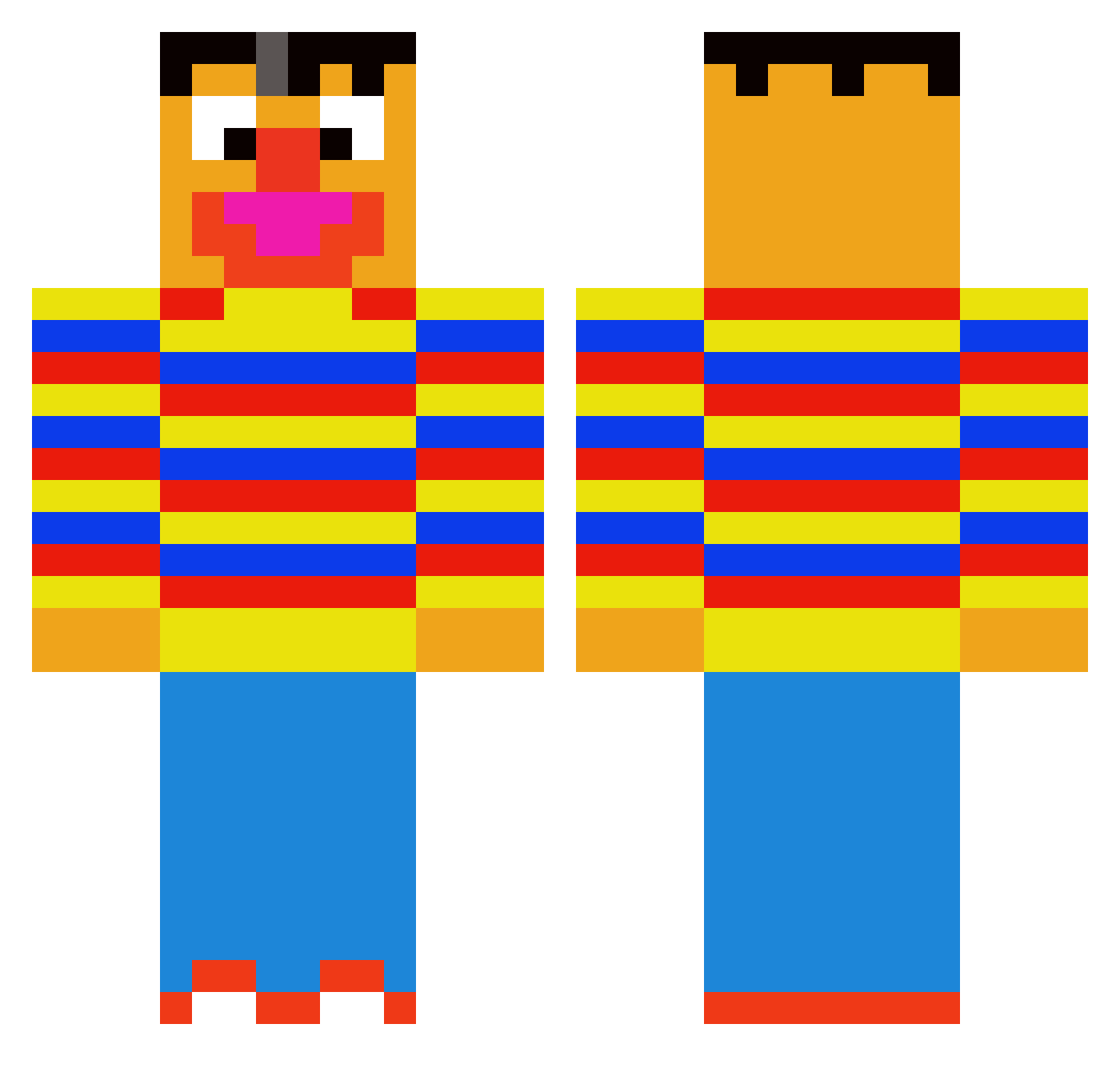 Amynemo Minecraft skin, front and back view