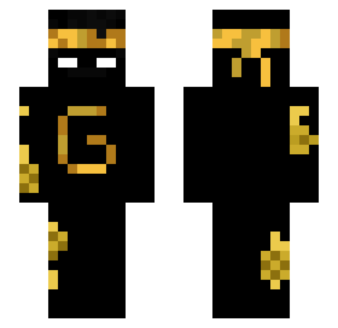 Goldberg2 Minecraft skin, front and back view