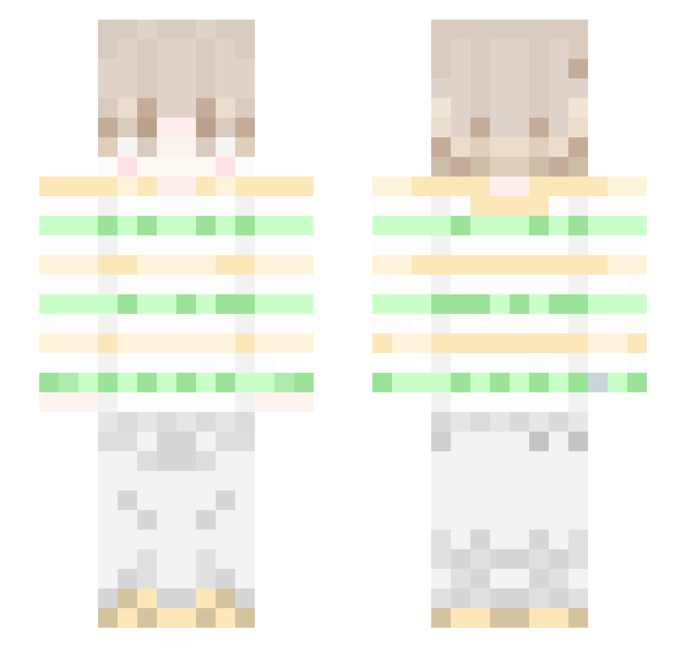 X1aochuanzi Minecraft skin, front and back view