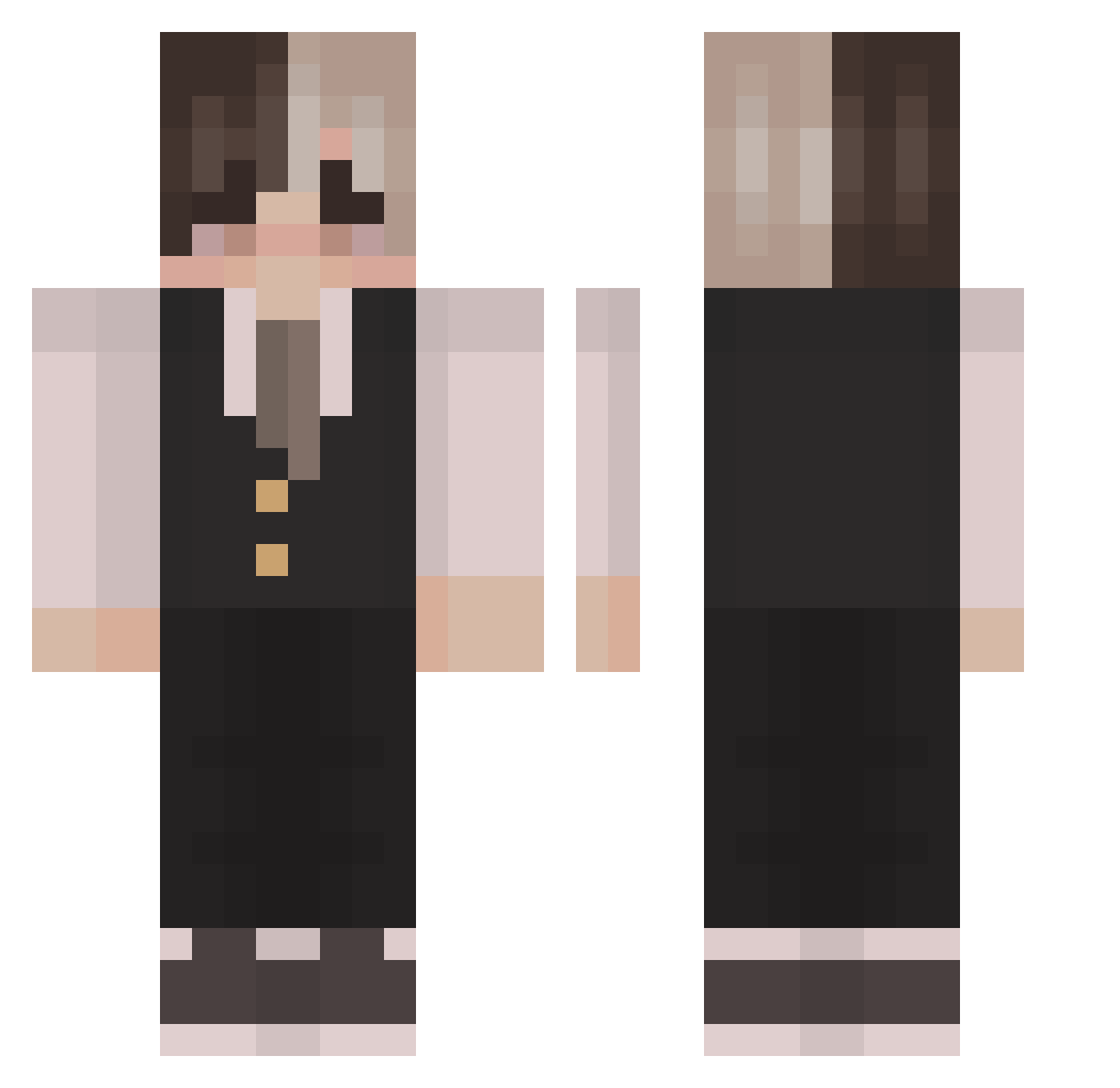shy_Mr_Charles Minecraft skin, front and back view