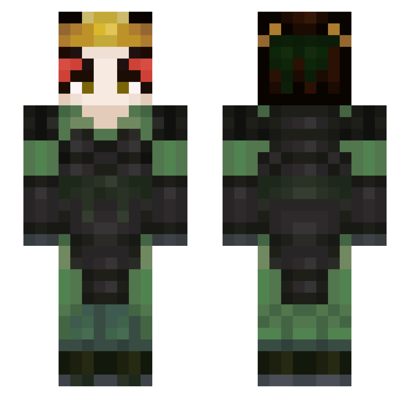 Fabiozk Minecraft skin, front and back view