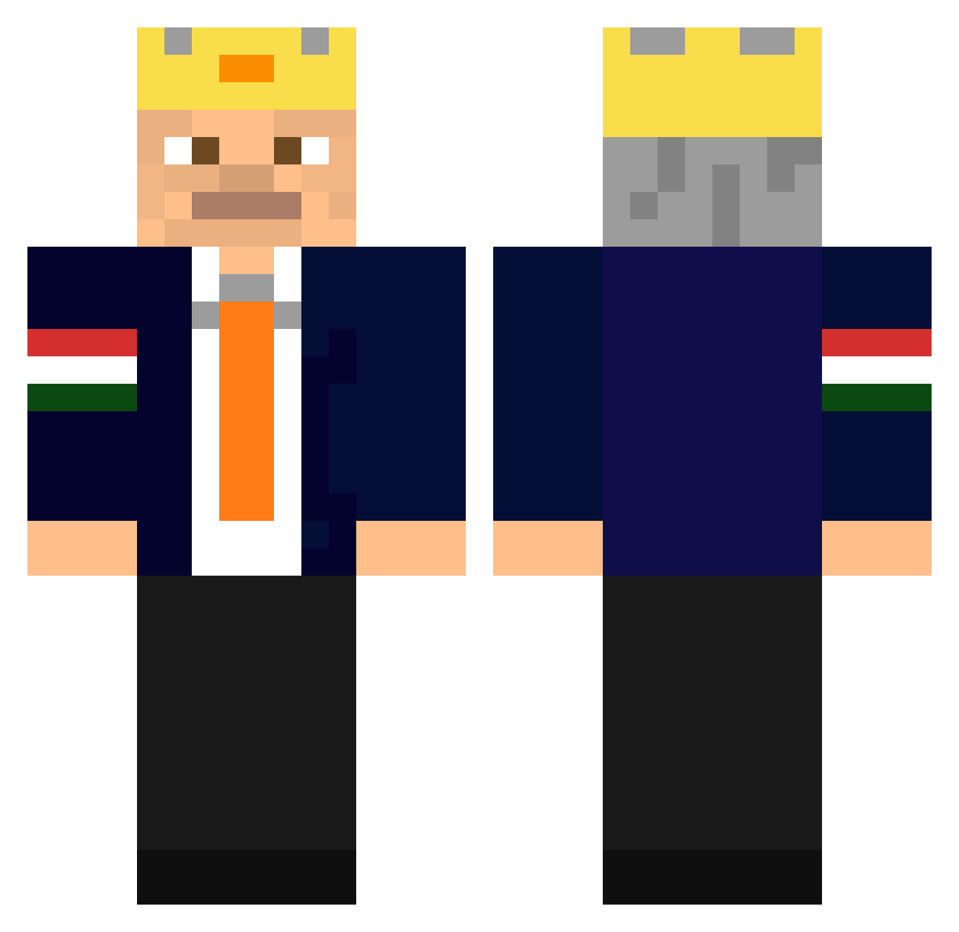 icsoboy Minecraft skin, front and back view