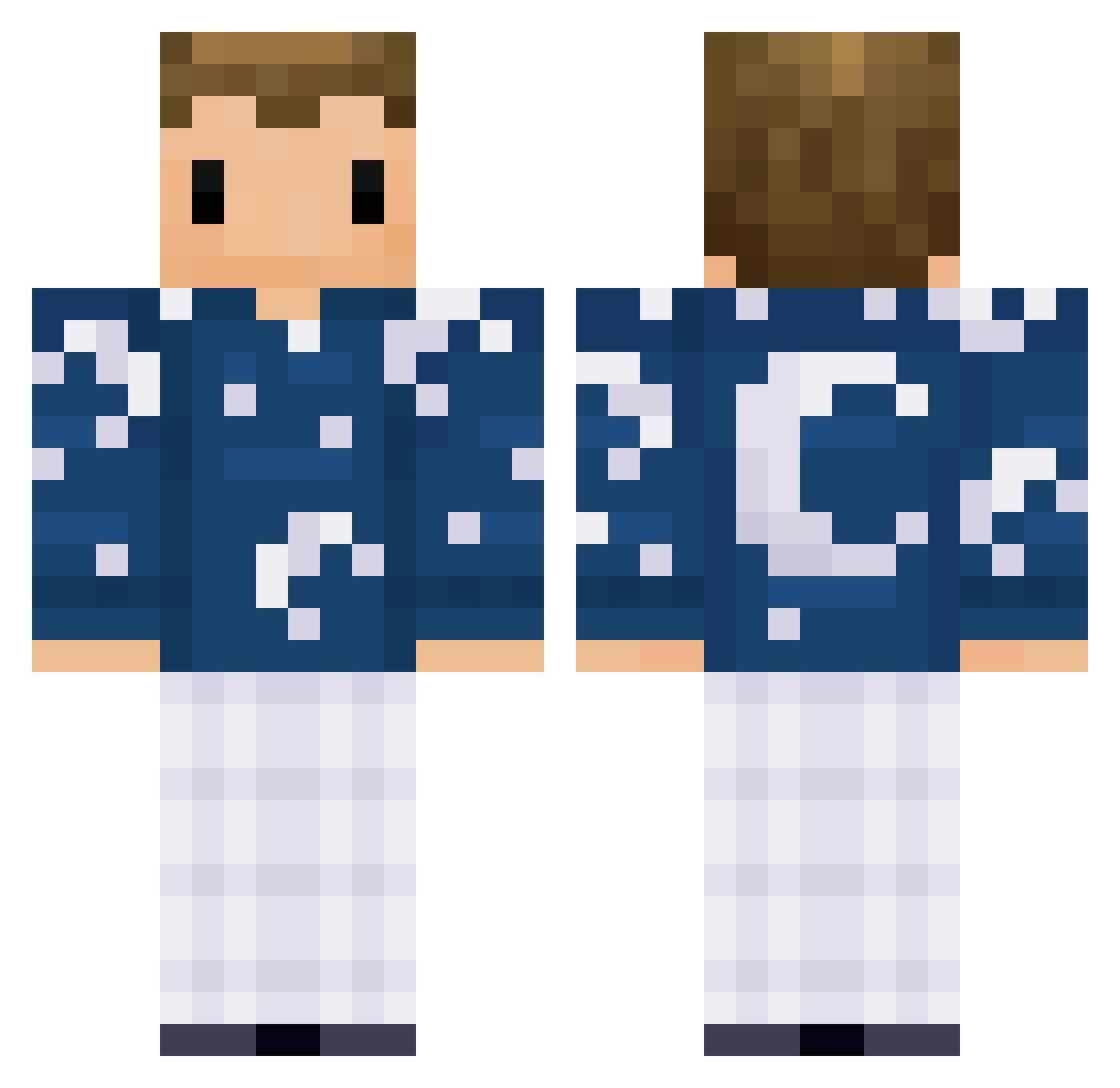 Fancehh Minecraft skin, front and back view