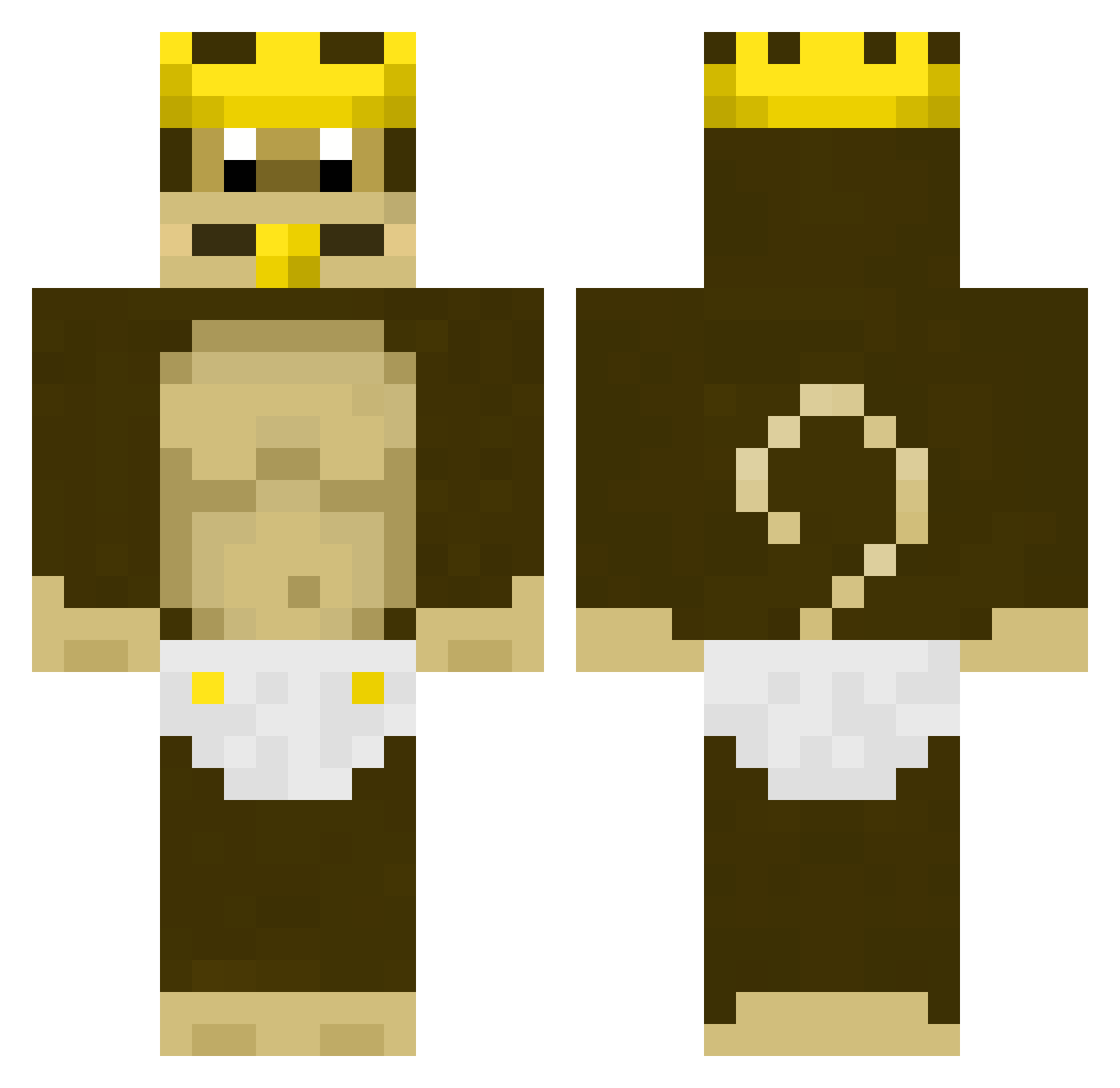 HoodieClaps Minecraft skin, front and back view