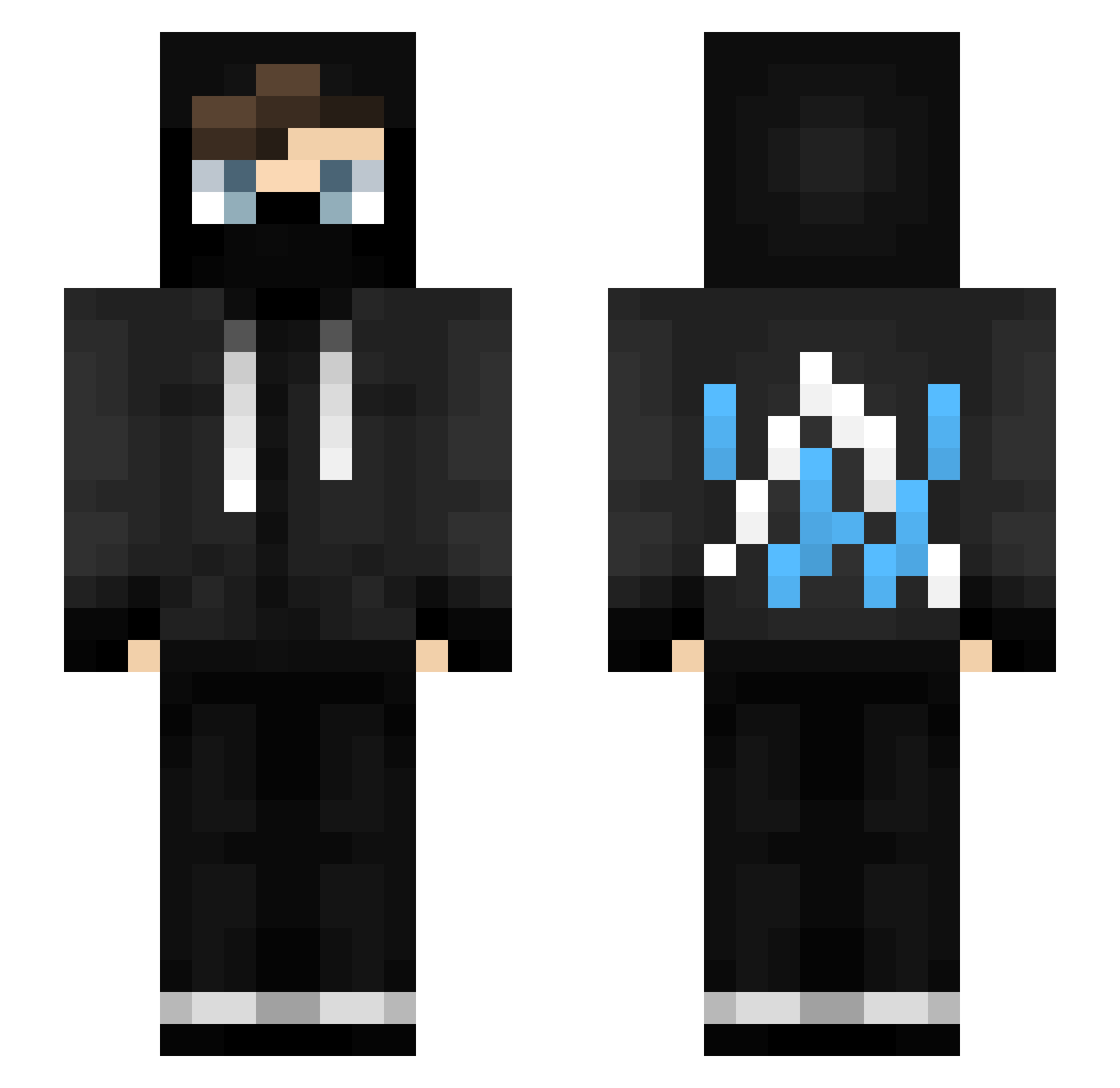 niels Minecraft skin, front and back view